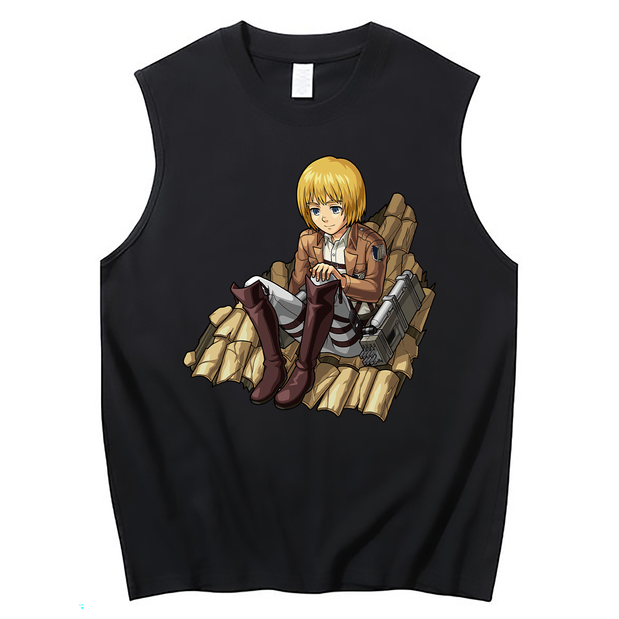 （画像用） 進撃の巨人 アルミン·アルレルト Attack on Titan Armin Arlert コットン100％タンクトップ（フロントプリント）