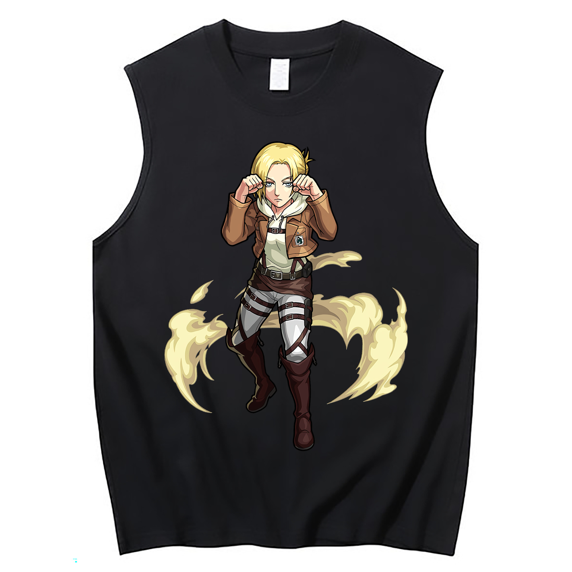 （画像用） 進撃の巨人 アニ・レオンハート Attack on Titan Annie Leonhart コットン100％タンクトップ（フロントプリント）