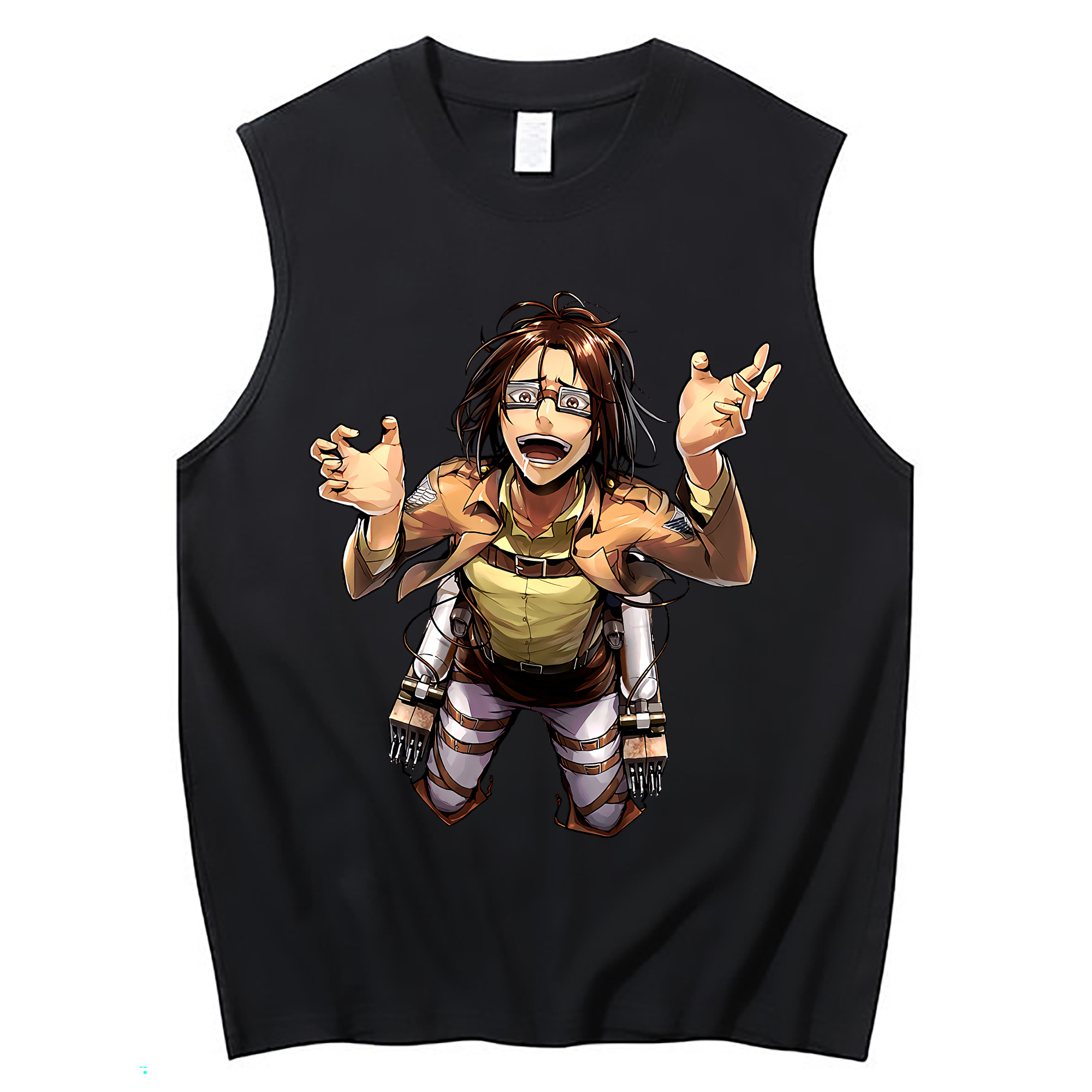 （画像用） 進撃の巨人 ハンジ·ゾエ Attack on Titan Hanji Zoe コットン100％タンクトップ（フロントプリント）