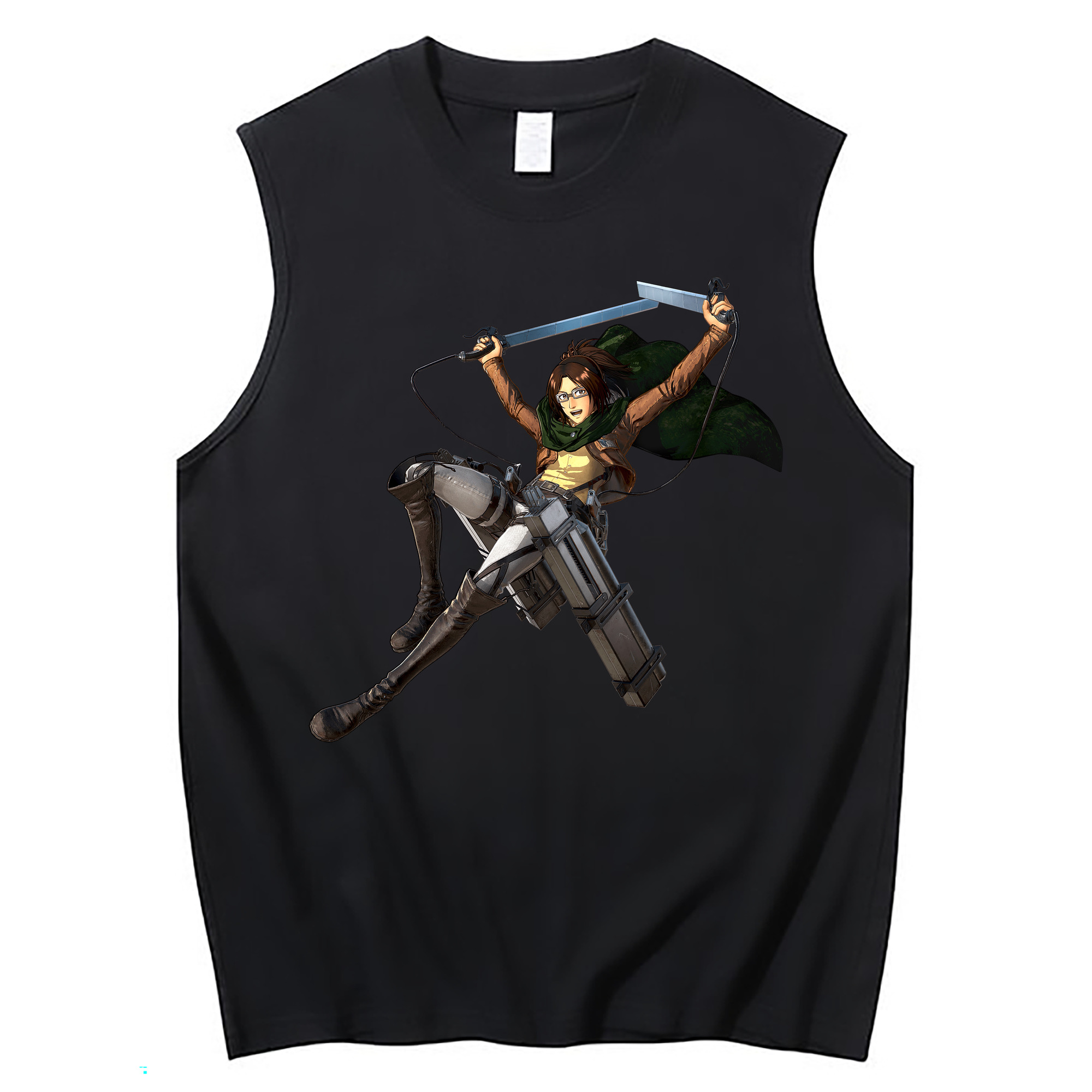 （画像用） 進撃の巨人 ハンジ·ゾエ Attack on Titan Hanji Zoe コットン100％タンクトップ（フロントプリント）
