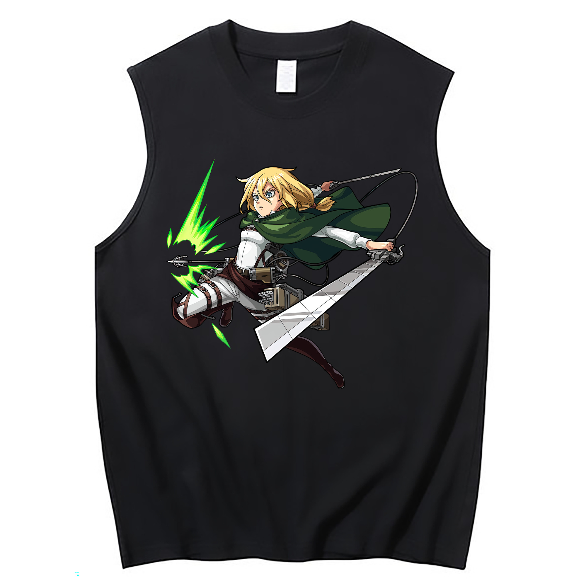 （画像用） 進撃の巨人 クリスタ·レンズ Attack on Titan Christa Lenz コットン100％タンクトップ（フロントプリント）