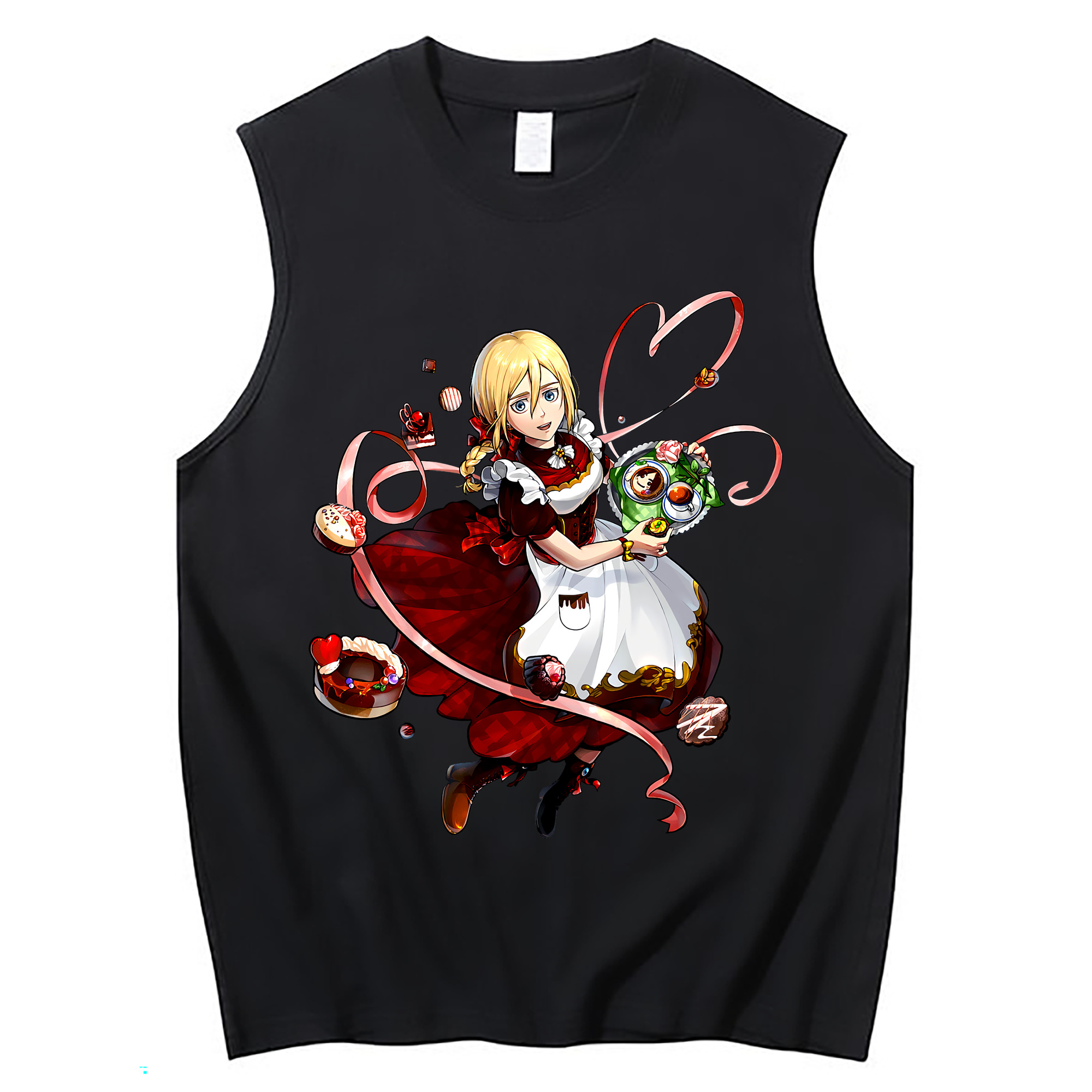 （画像用） 進撃の巨人 クリスタ·レンズ Attack on Titan Christa Lenz コットン100％タンクトップ（フロントプリント）