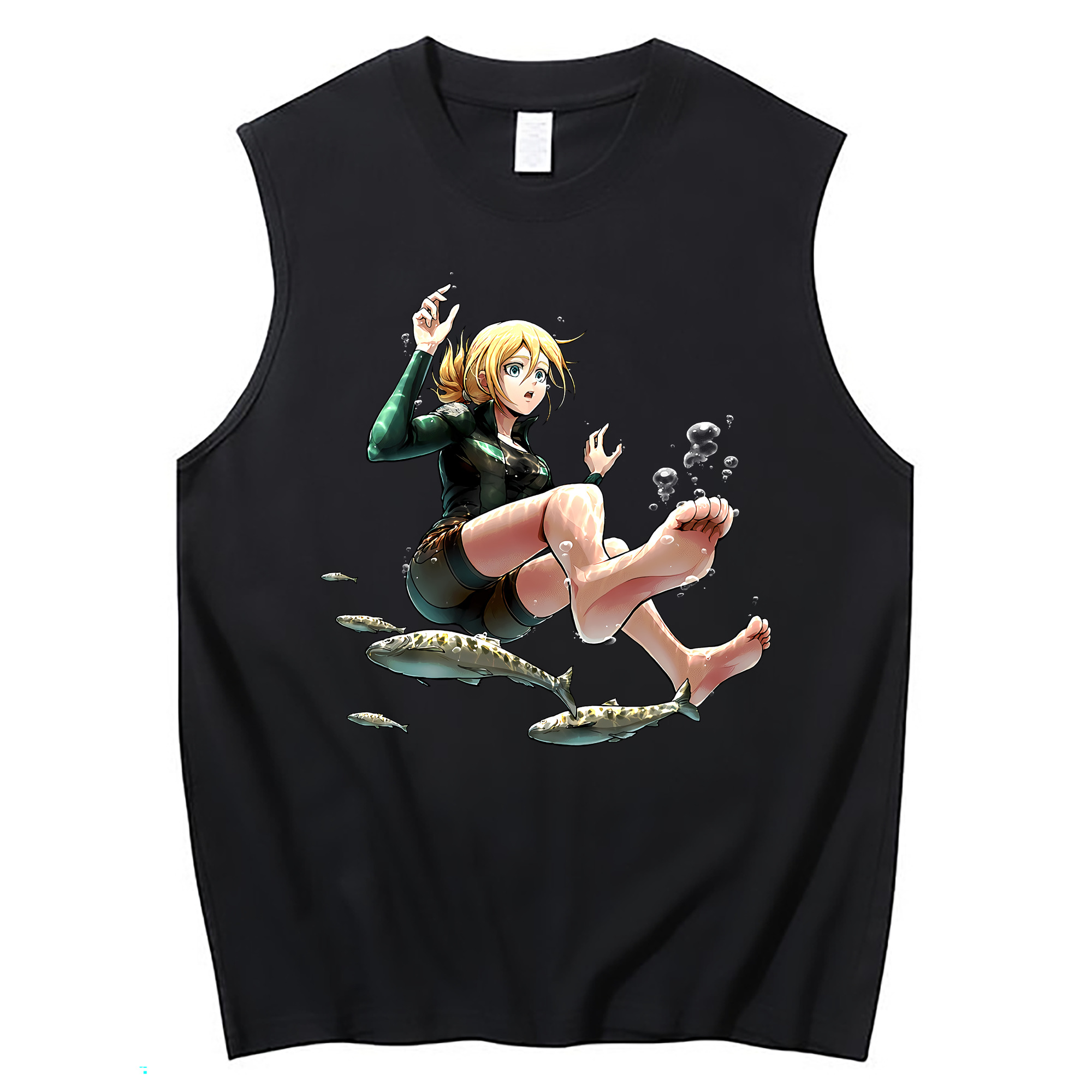 （画像用） 進撃の巨人 クリスタ·レンズ Attack on Titan Christa Lenz コットン100％タンクトップ（フロントプリント）