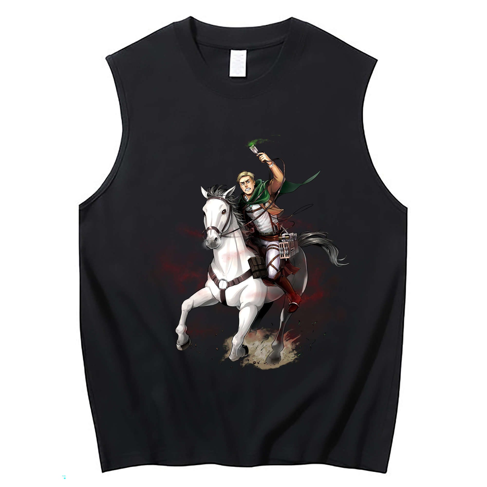 （画像用） 進撃の巨人 エルヴィン・スミス Attack on Titan Erwin Smith コットン100％タンクトップ（フロントプリント）