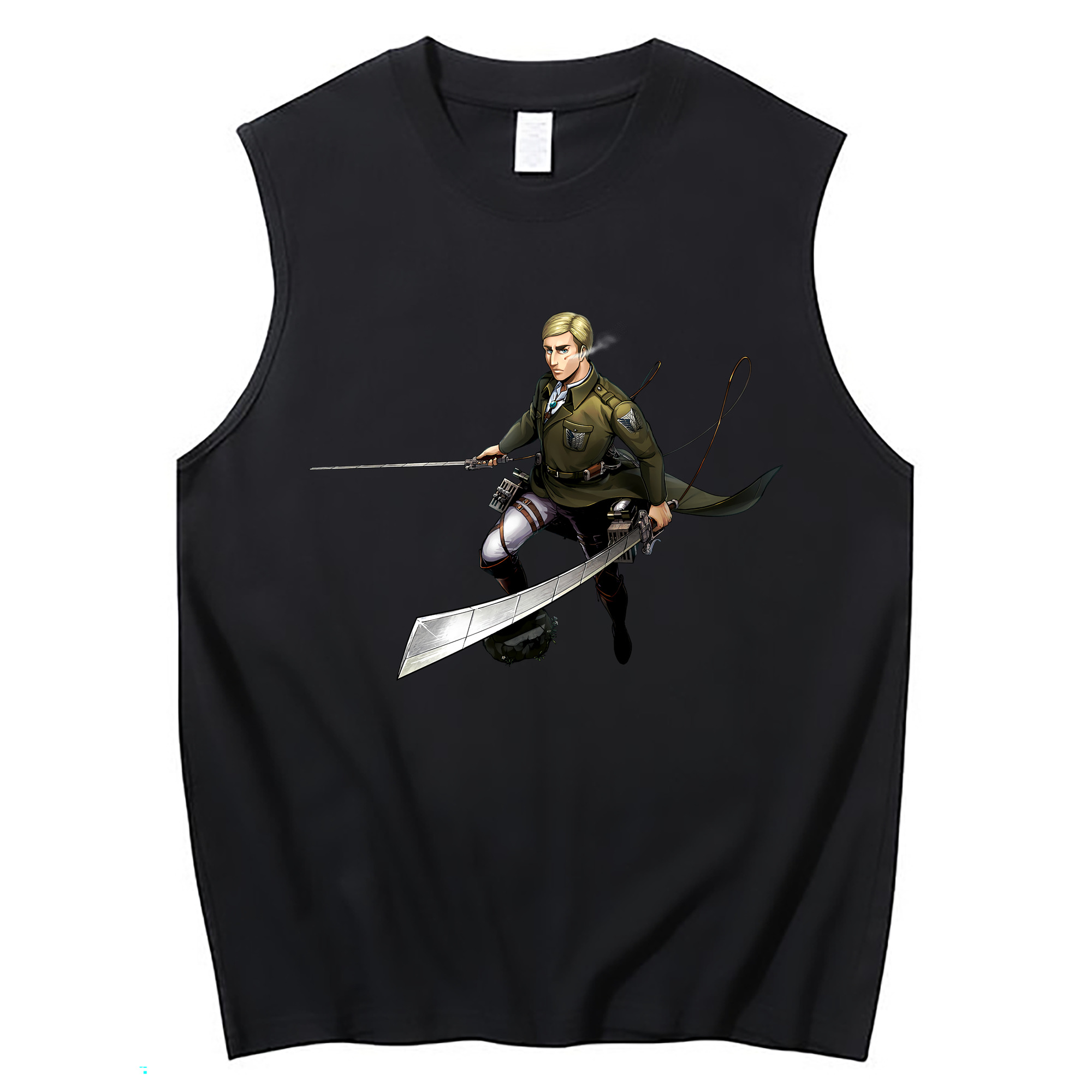 （画像用） 進撃の巨人 エルヴィン・スミス Attack on Titan Erwin Smith コットン100％タンクトップ（フロントプリント）