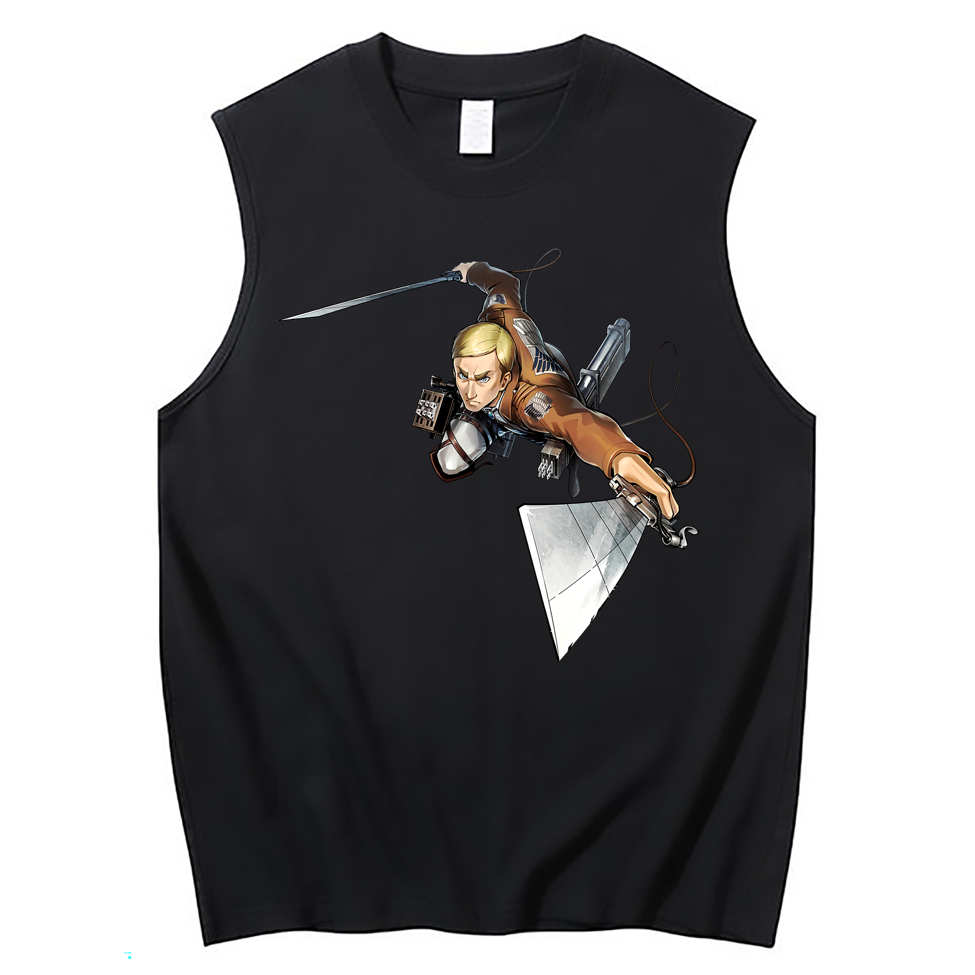 （画像用） 進撃の巨人 エルヴィン・スミス Attack on Titan Erwin Smith コットン100％タンクトップ（フロントプリント）