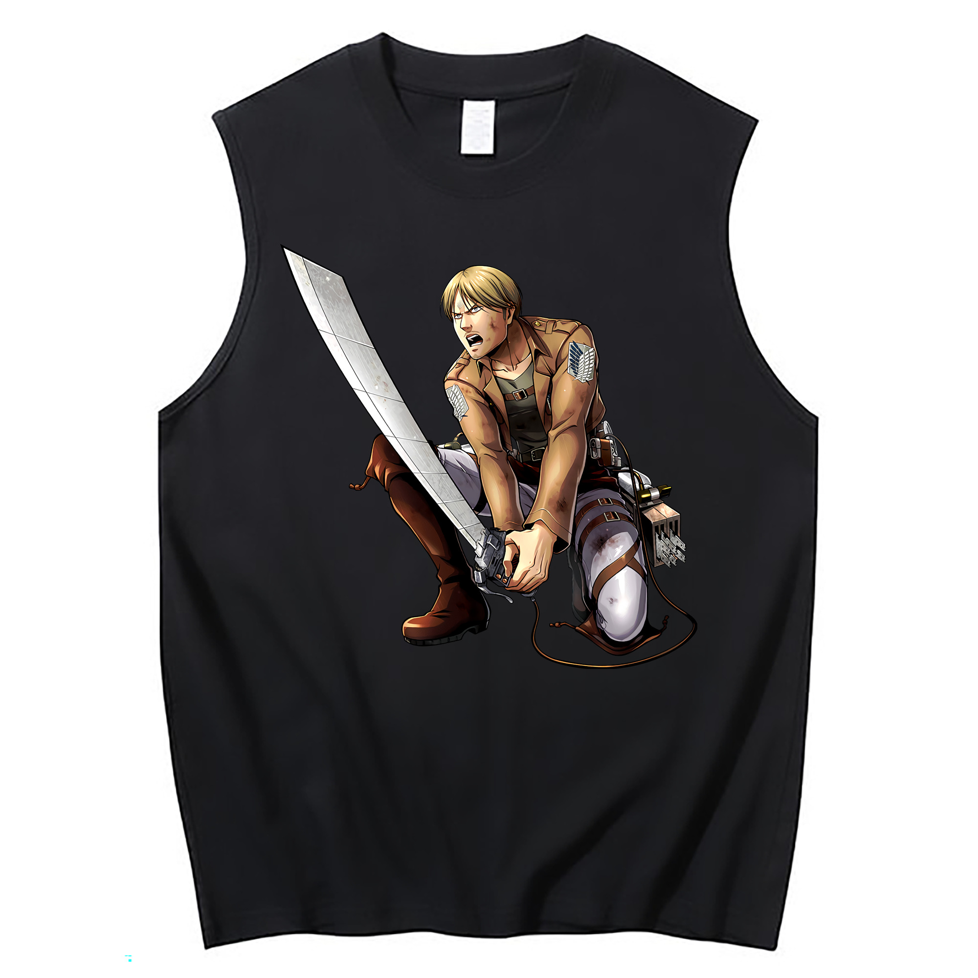（画像用） 進撃の巨人 ミケ·ザカリアス Attack on Titan Mike Zakarius コットン100％タンクトップ（フロントプリント）