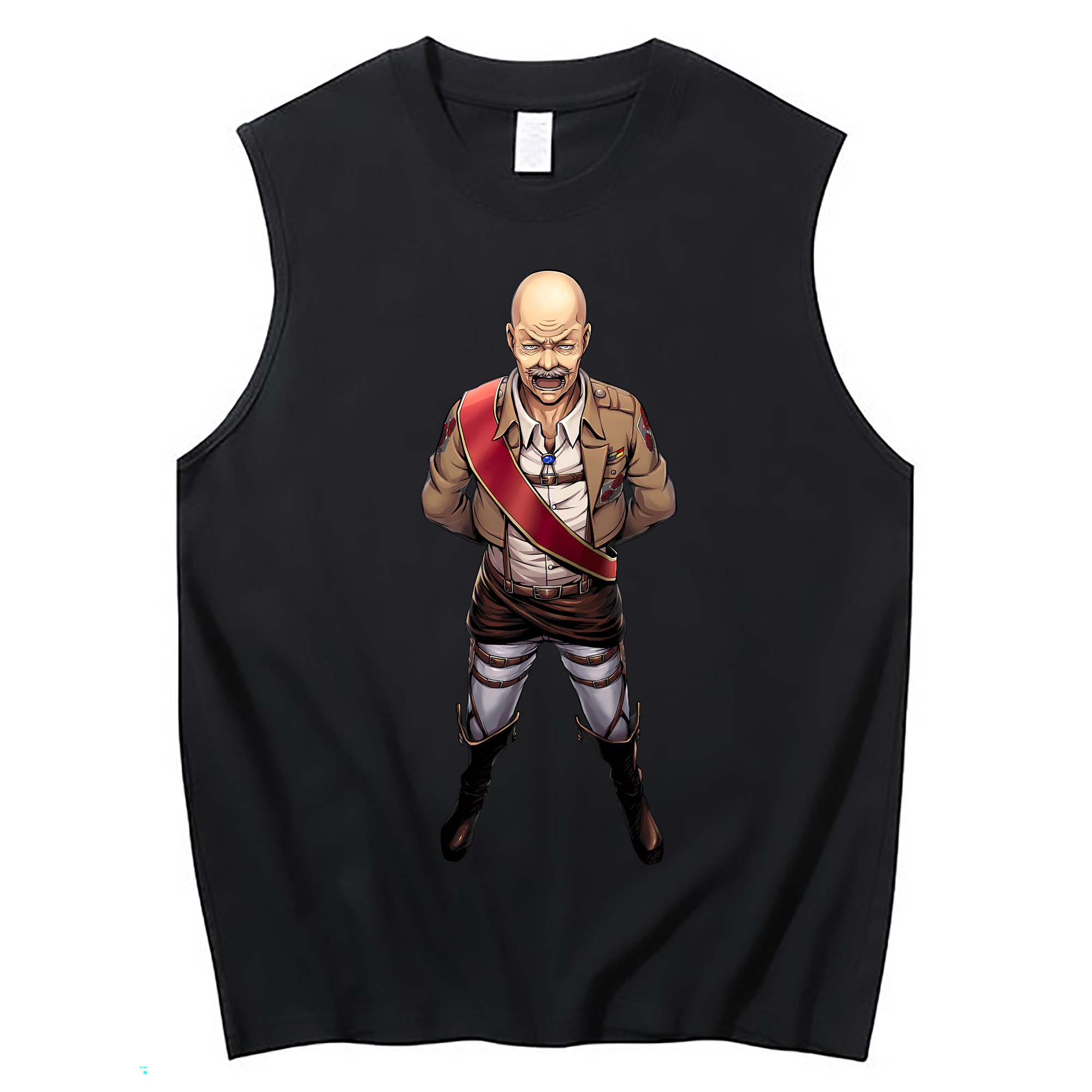 （画像用） 進撃の巨人 ドット·ピクシス Attack on Titan Dot Pixis コットン100％タンクトップ（フロントプリント）