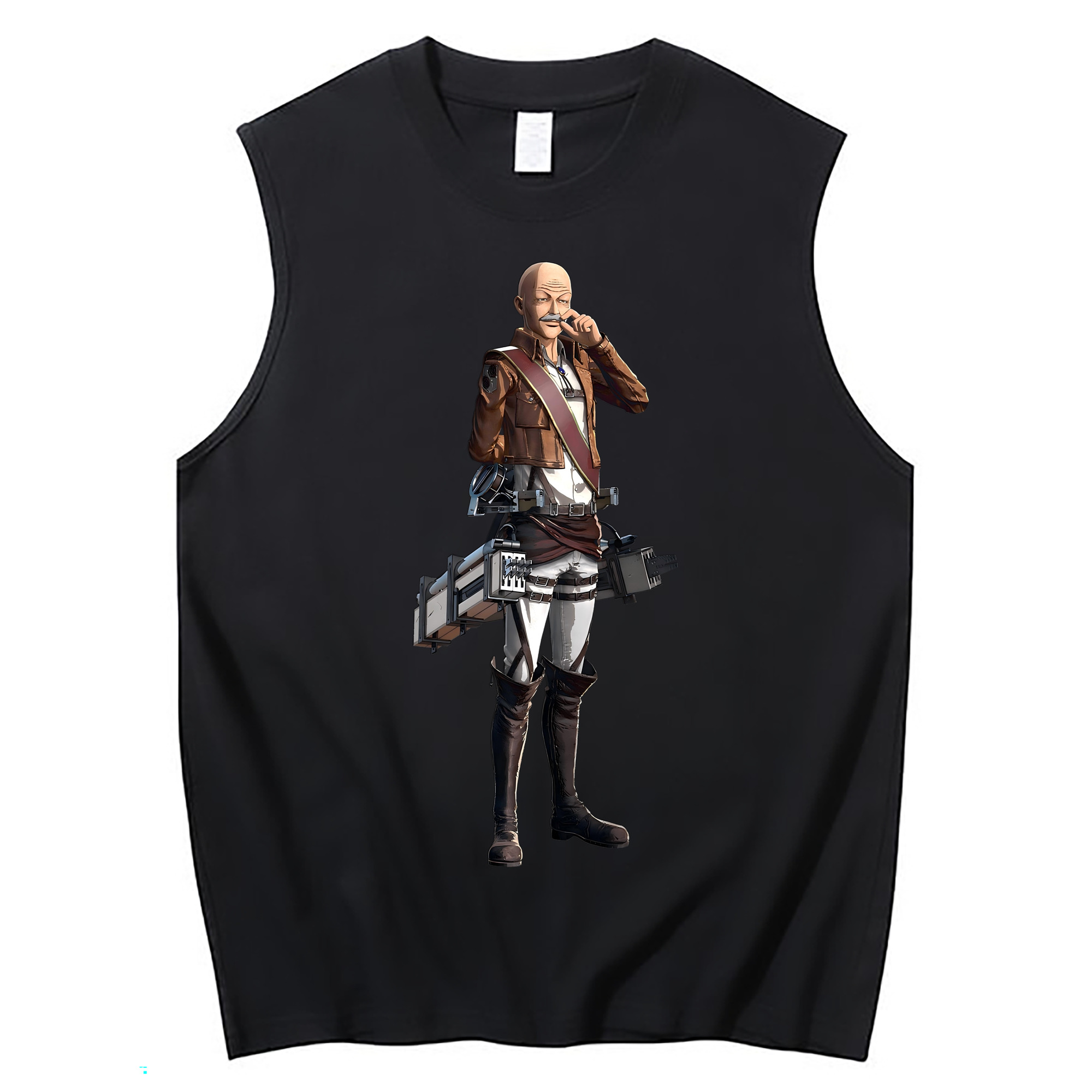 （画像用） 進撃の巨人 ドット·ピクシス Attack on Titan Dot Pixis コットン100％タンクトップ（フロントプリント）