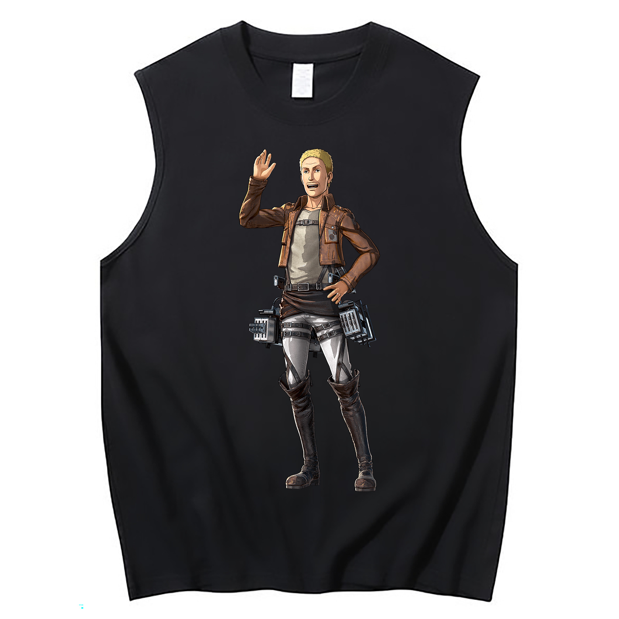 （画像用） 進撃の巨人 ハンネス Attack on Titan Hannes コットン100％タンクトップ（フロントプリント）