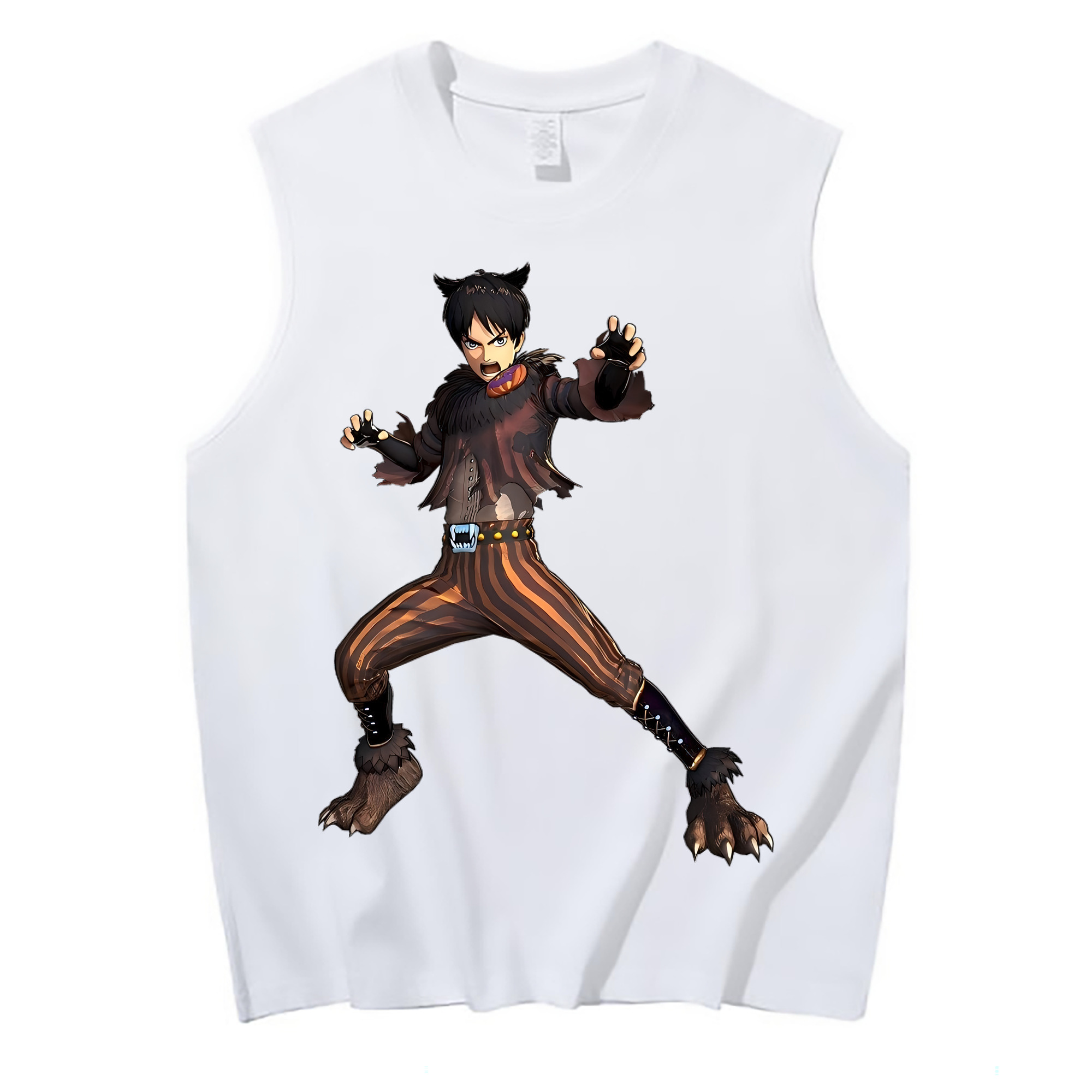 （画像用） 進撃の巨人 エレン･イェーガー Attack on Titan Eren Jäger コットン100％タンクトップ（フロントプリント）