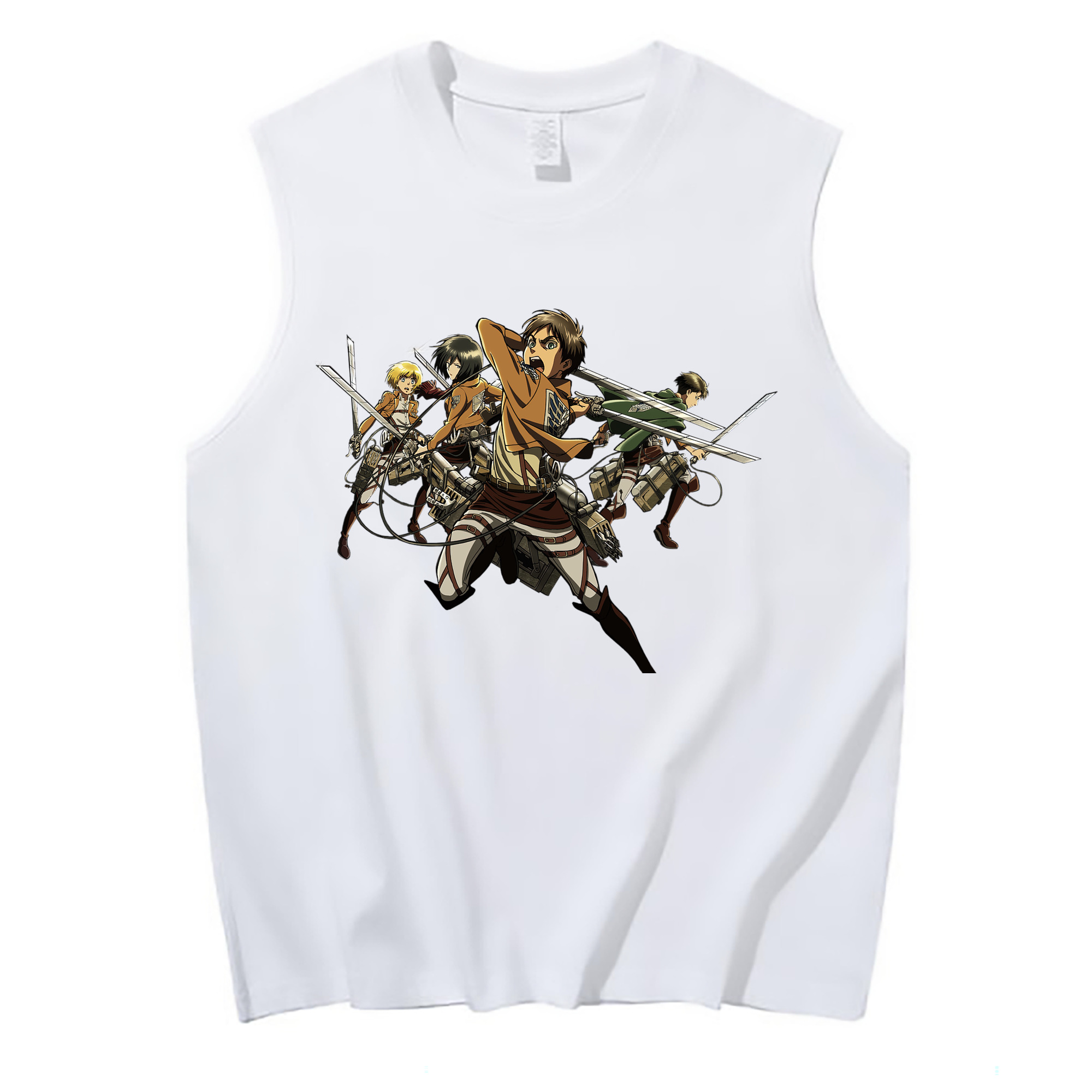 （画像用） 進撃の巨人 エレン･イェーガー Attack on Titan Eren Jäger コットン100％タンクトップ（フロントプリント）
