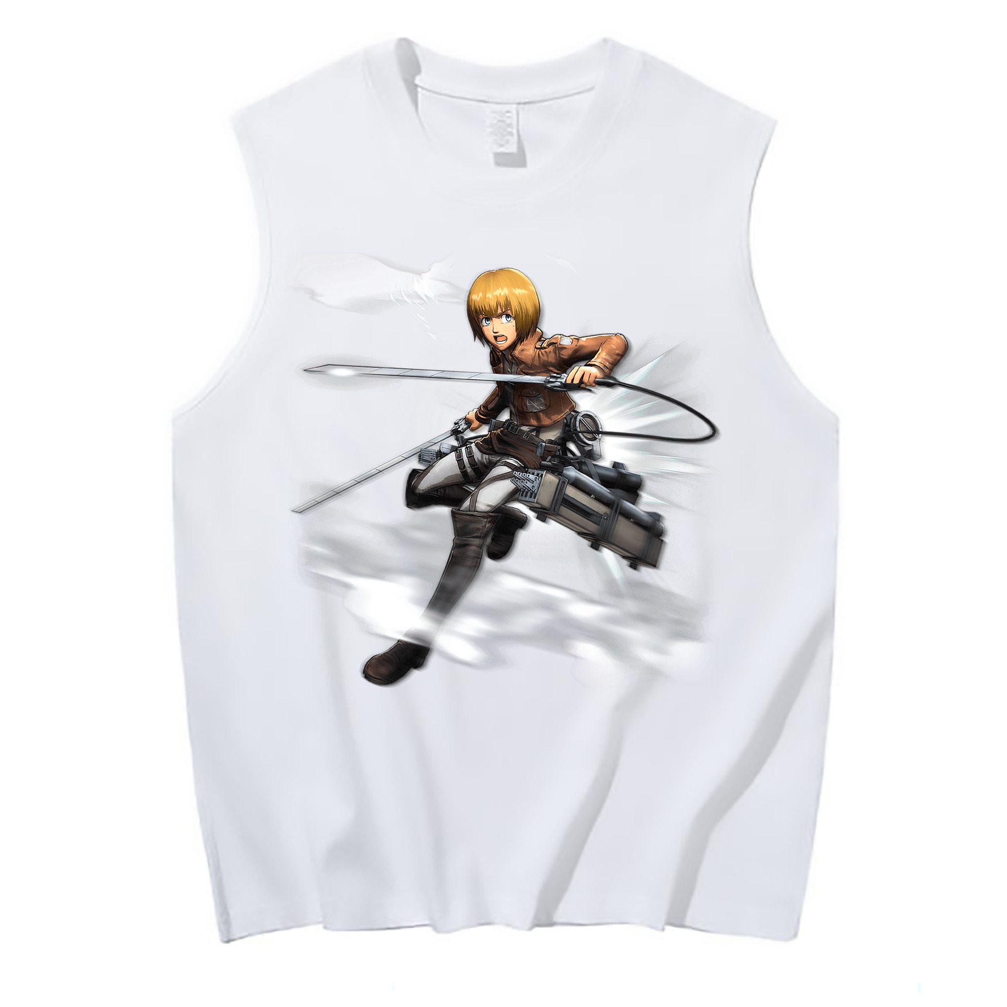 （画像用） 進撃の巨人 アルミン·アルレルト Attack on Titan Armin Arlert コットン100％タンクトップ（フロントプリント）