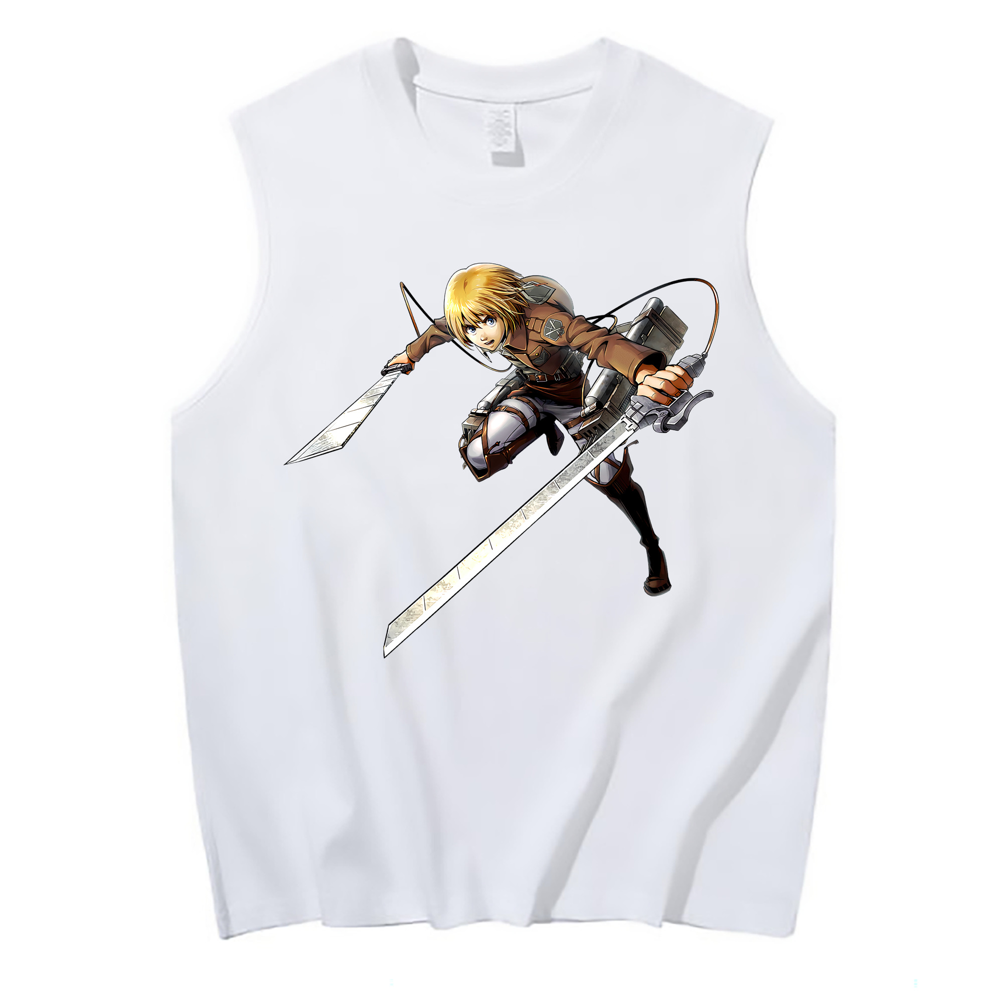 （画像用） 進撃の巨人 アルミン·アルレルト Attack on Titan Armin Arlert コットン100％タンクトップ（フロントプリント）
