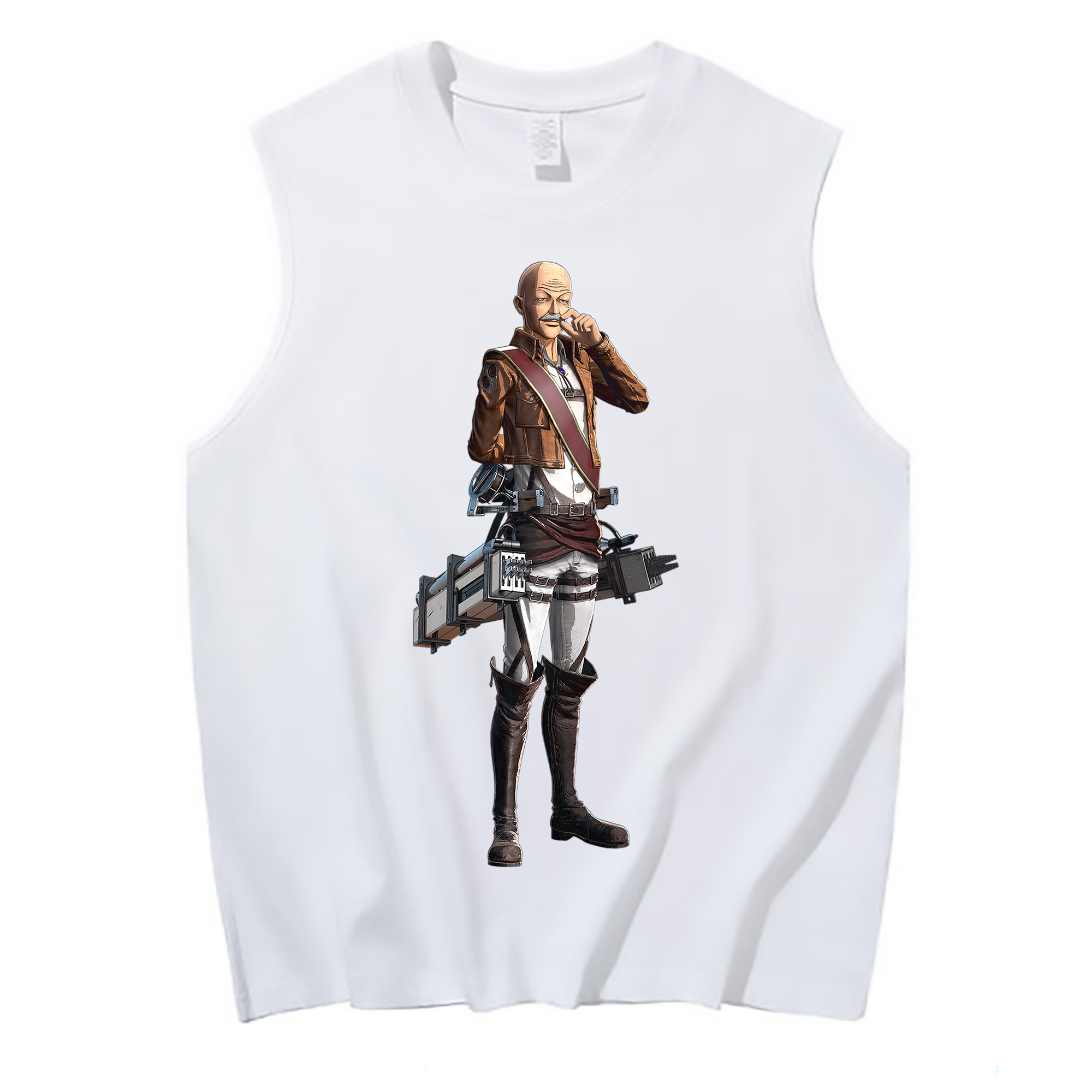 （画像用） 進撃の巨人 ドット·ピクシス Attack on Titan Dot Pixis コットン100％タンクトップ（フロントプリント）