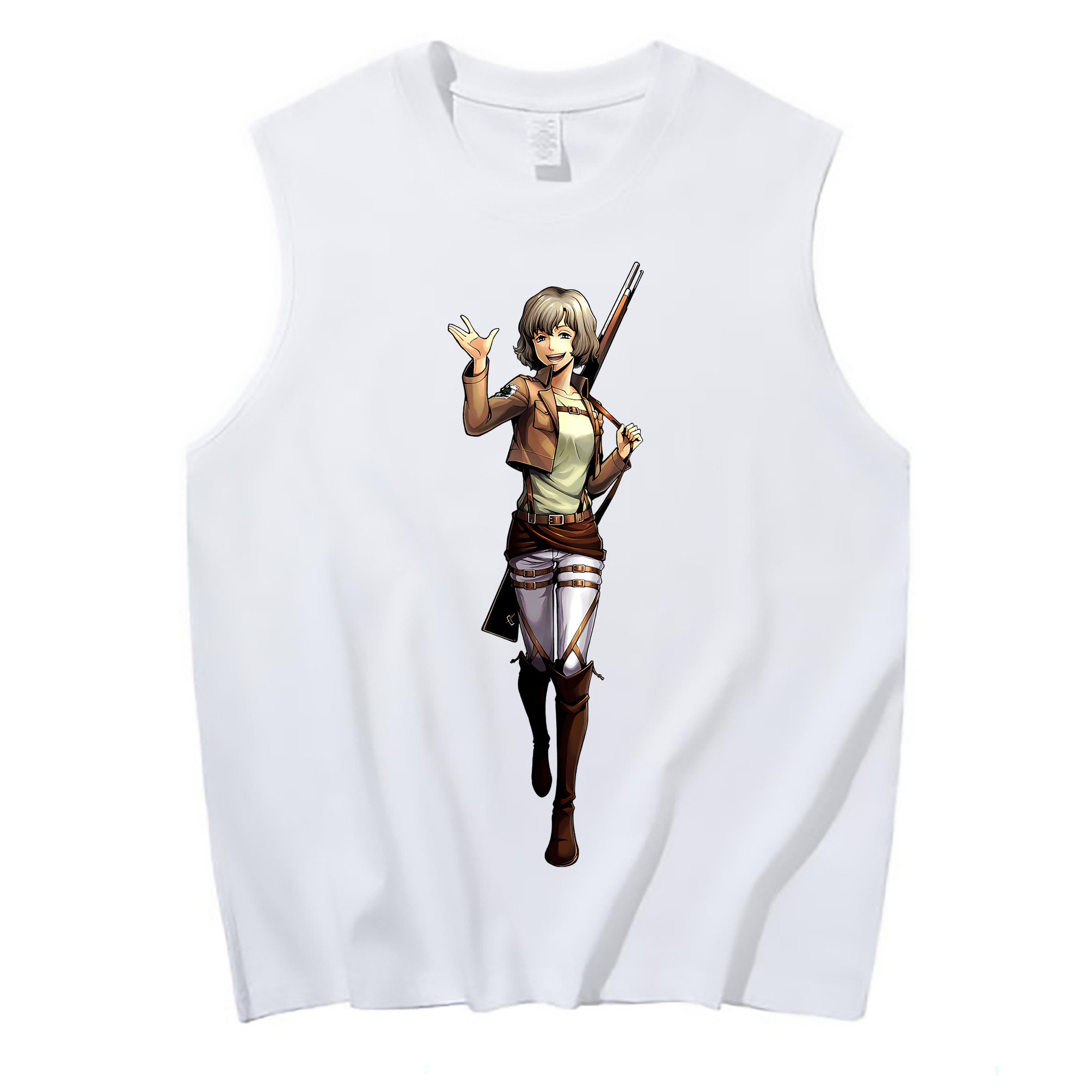 （画像用） 進撃の巨人 ヒツチ Attack on Titan Hitch コットン100％タンクトップ（フロントプリント）