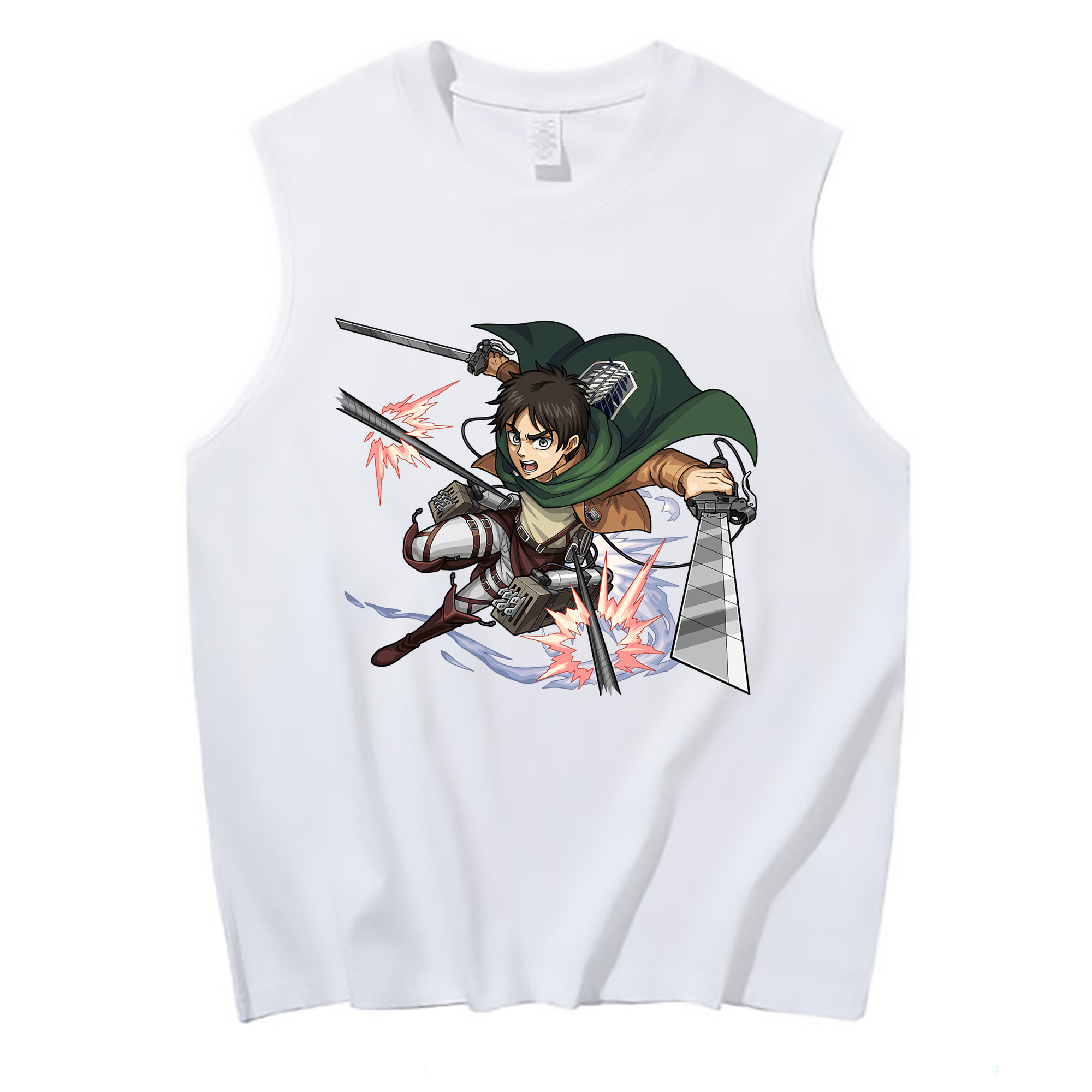 （画像用） 進撃の巨人 エレン･イェーガー Attack on Titan Eren Jäger コットン100％タンクトップ（フロントプリント）