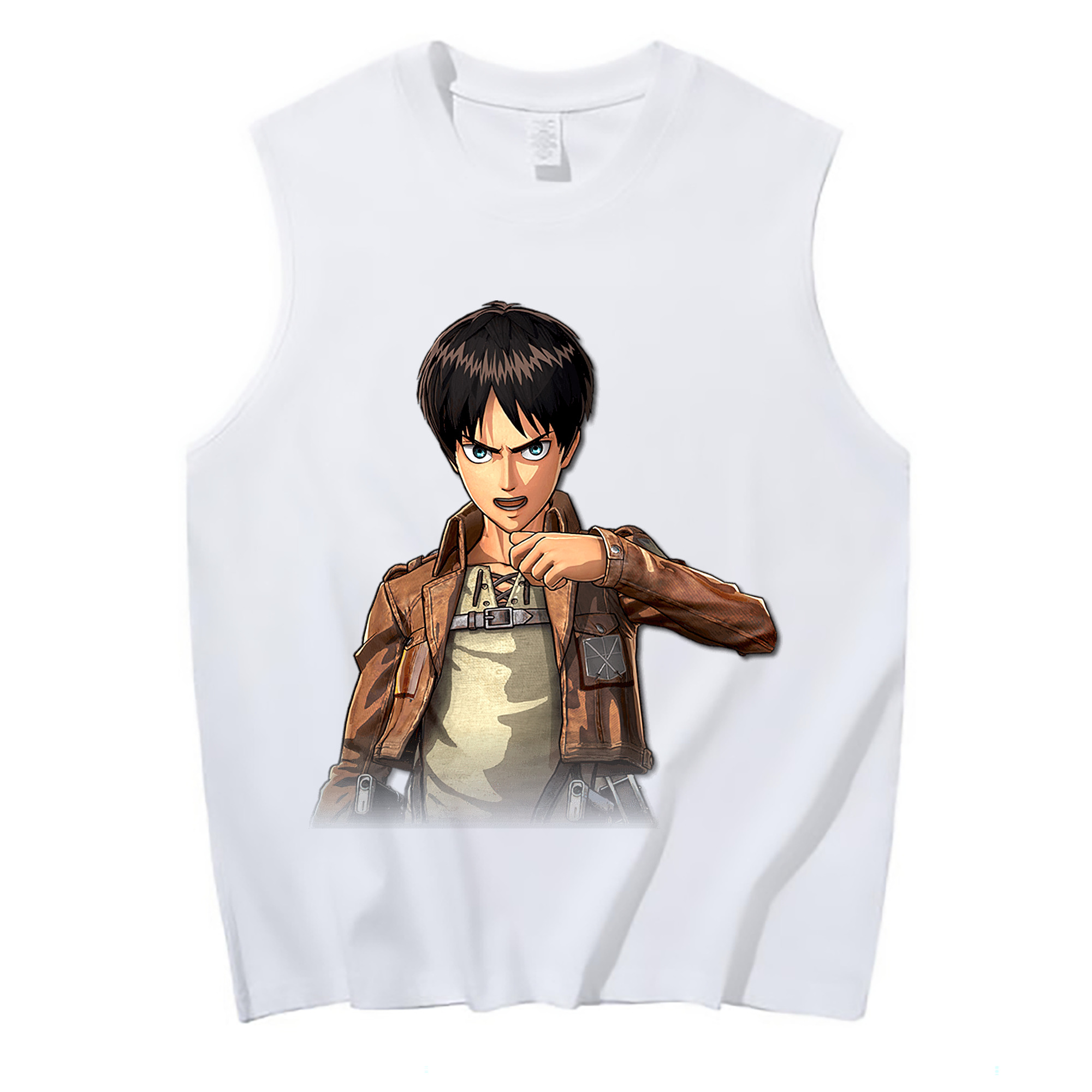 （画像用） 進撃の巨人 エレン･イェーガー Attack on Titan Eren Jäger コットン100％タンクトップ（フロントプリント）