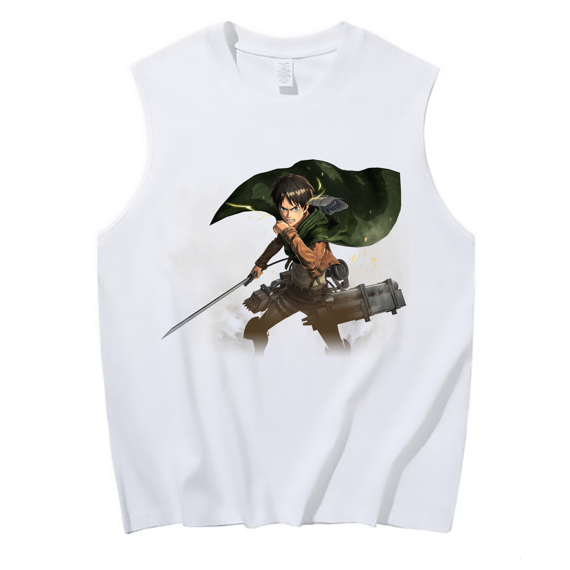 （画像用） 進撃の巨人 エレン･イェーガー Attack on Titan Eren Jäger コットン100％タンクトップ（フロントプリント）