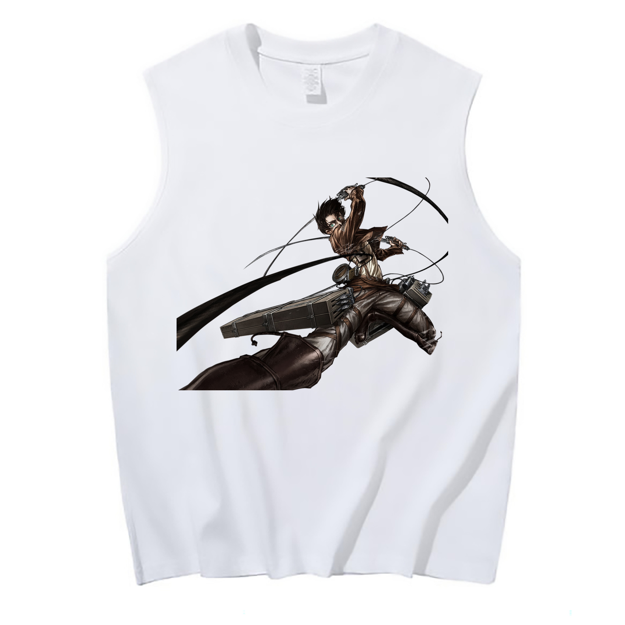 （画像用） 進撃の巨人 エレン･イェーガー Attack on Titan Eren Jäger コットン100％タンクトップ（フロントプリント）