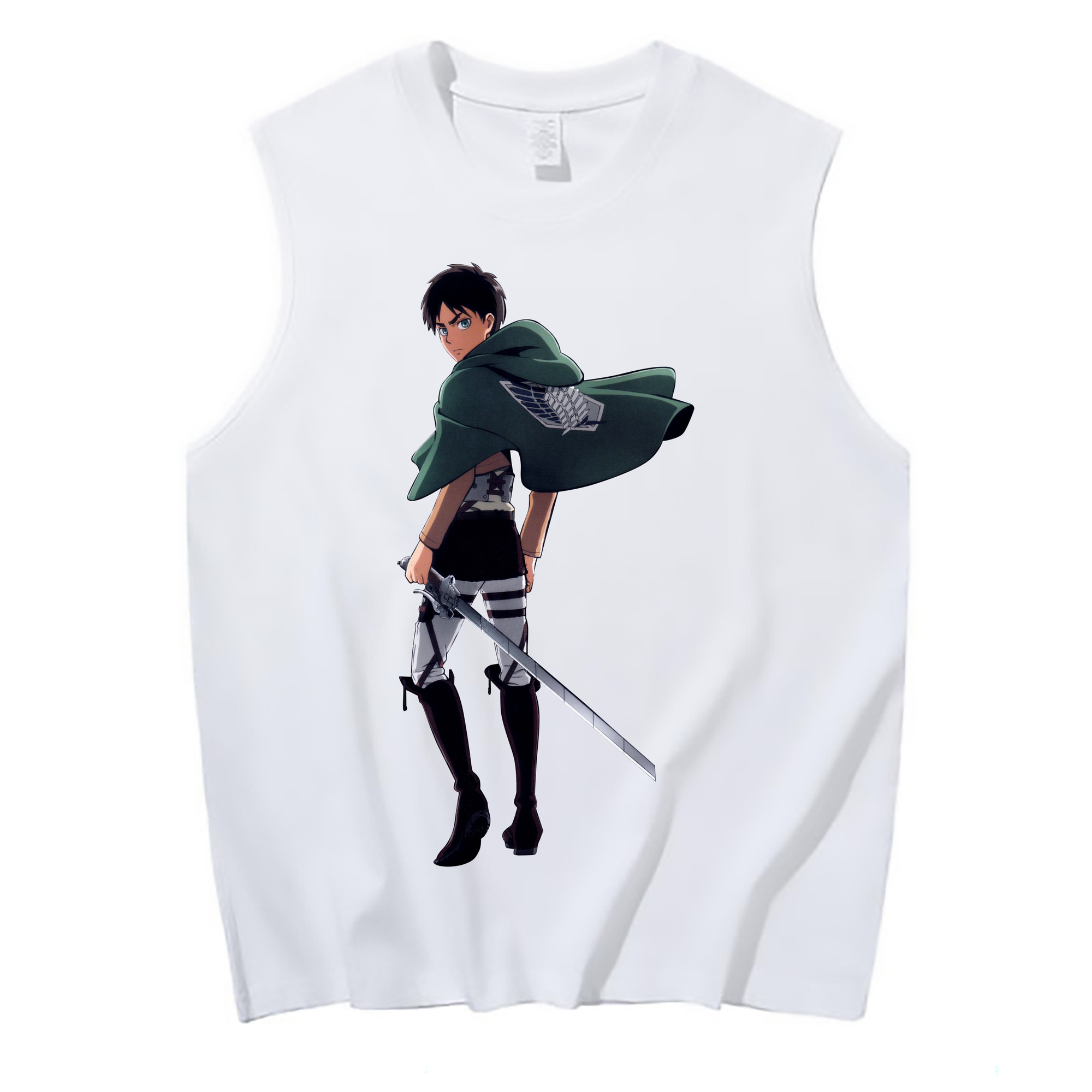 （画像用） 進撃の巨人 エレン･イェーガー Attack on Titan Eren Jäger コットン100％タンクトップ（フロントプリント）