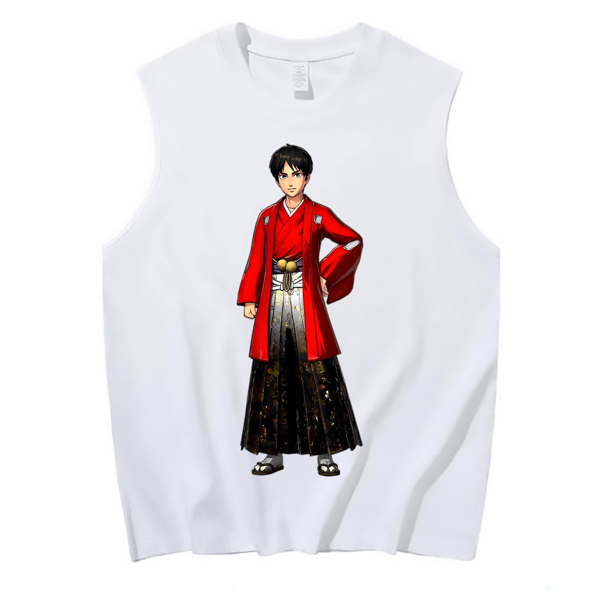 （画像用） 進撃の巨人 エレン･イェーガー Attack on Titan Eren Jäger コットン100％タンクトップ（フロントプリント）