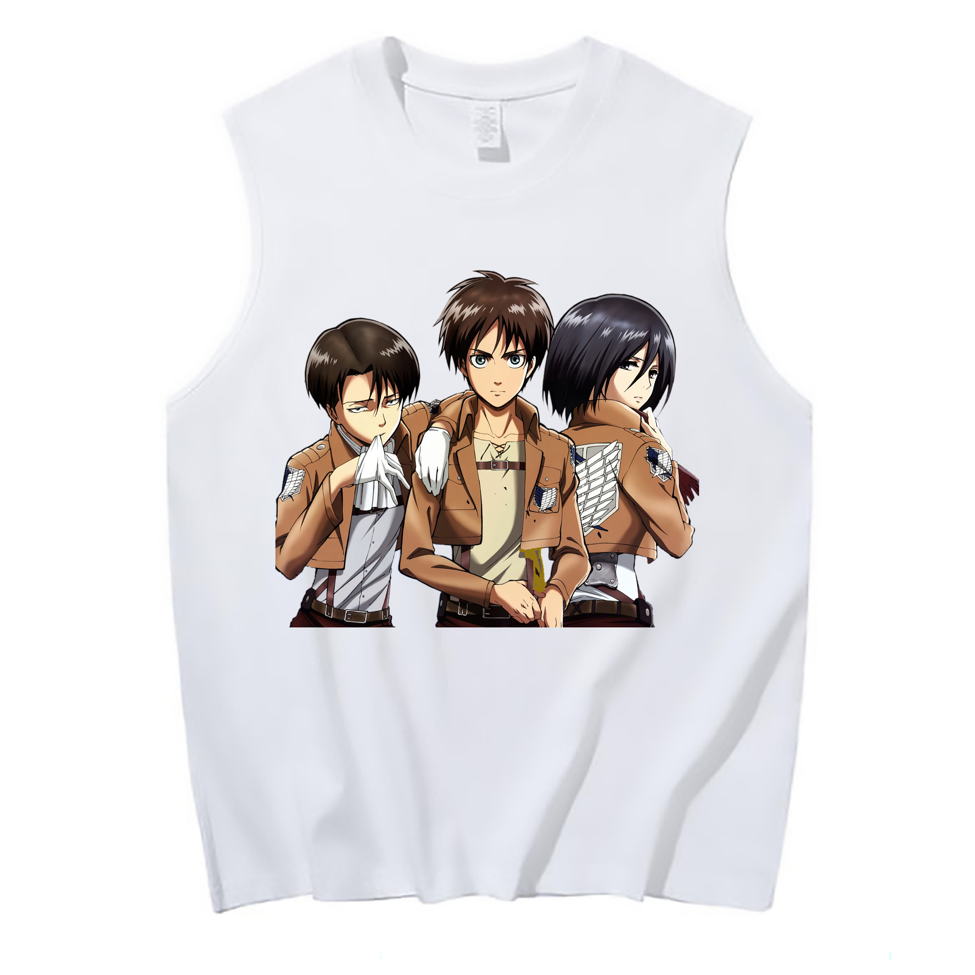 （画像用） 進撃の巨人 エレン･イェーガー Attack on Titan Eren Jäger コットン100％タンクトップ（フロントプリント）