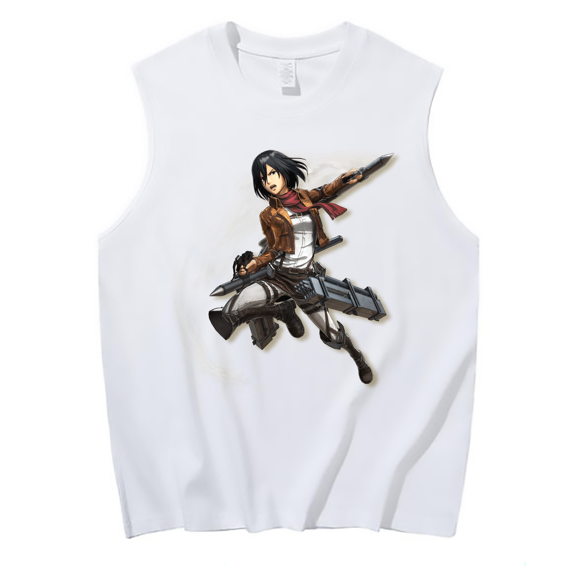 （画像用） 進撃の巨人 ミカサ·アッカーマン Attack on Titan Mikasa Ackerman コットン100％タンクトップ（フロントプリント）