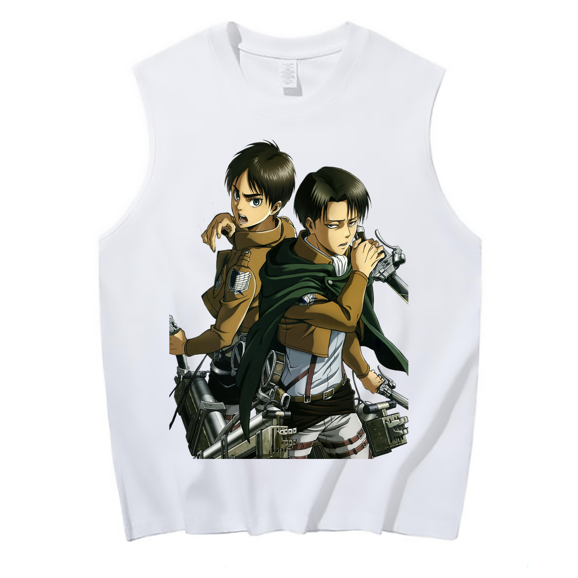 （画像用） 進撃の巨人 リヴァイ·アッカーマン Attack on Titan Levi Ackerman コットン100％タンクトップ（フロントプリント）