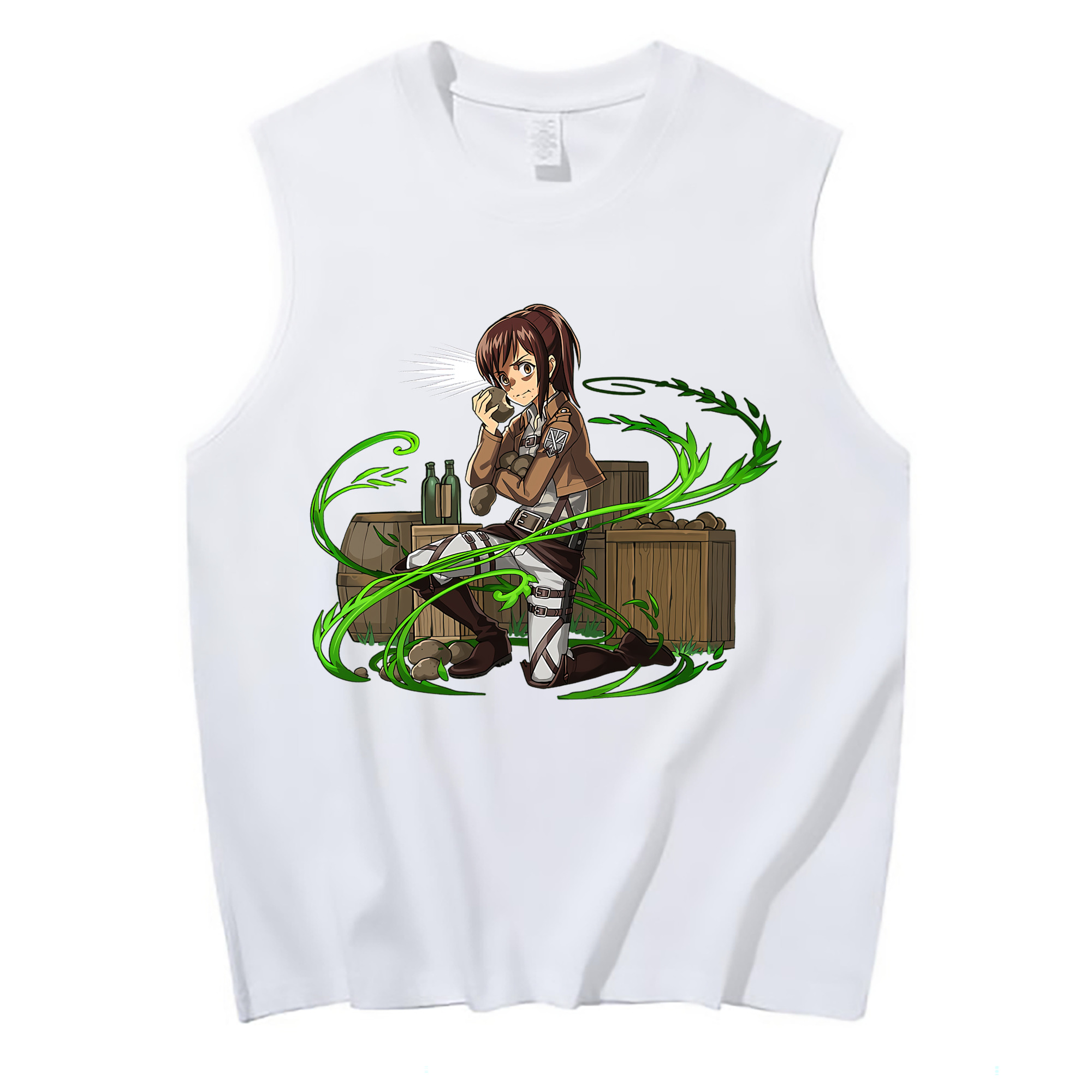 （画像用） 進撃の巨人 サシャ·ブラウス Attack on Titan Sasha Blaus コットン100％タンクトップ（フロントプリント）