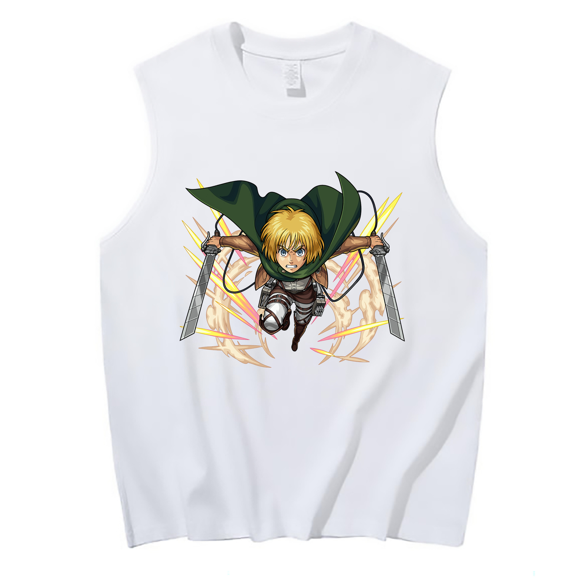 （画像用） 進撃の巨人 アルミン·アルレルト Attack on Titan Armin Arlert コットン100％タンクトップ（フロントプリント）