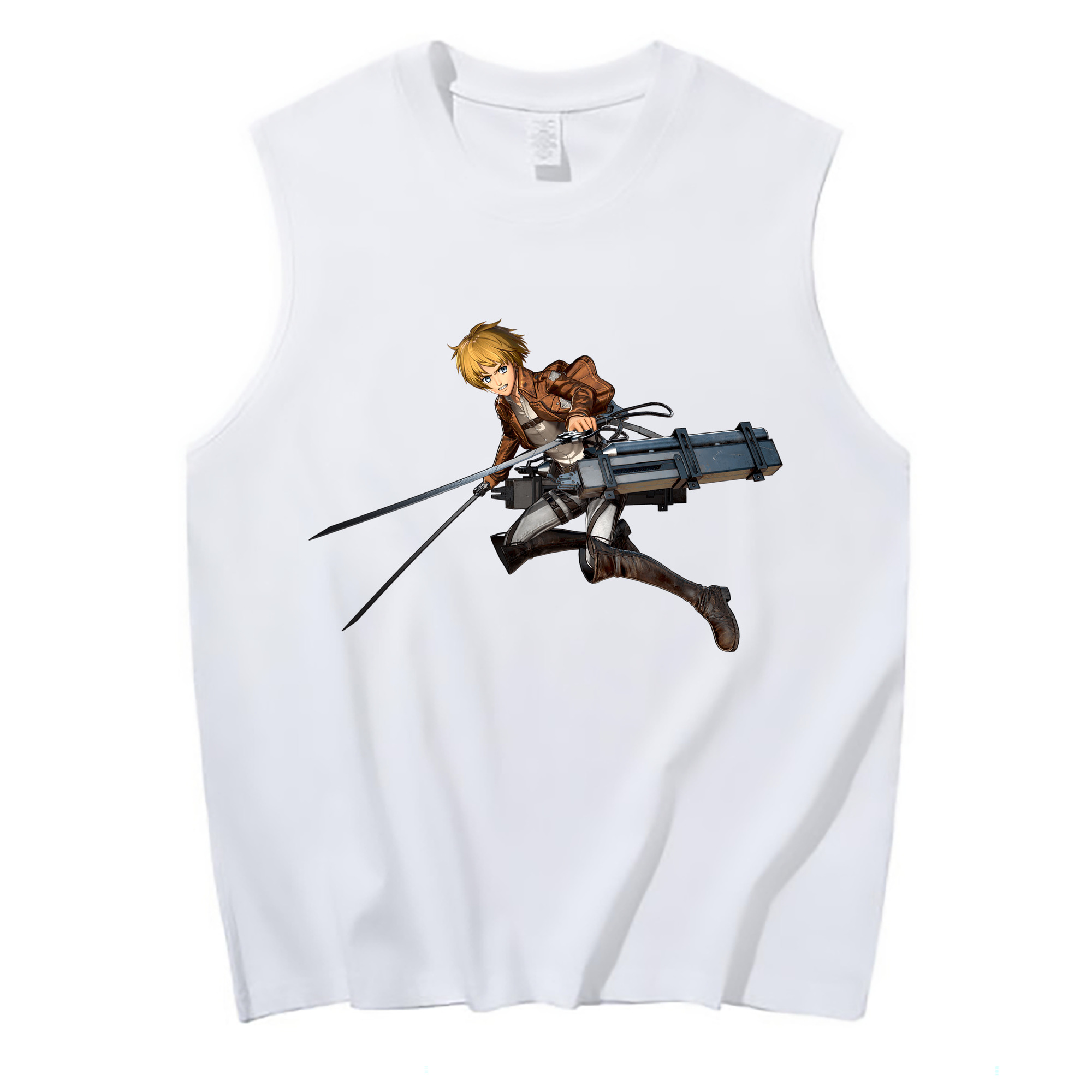 （画像用） 進撃の巨人 アルミン·アルレルト Attack on Titan Armin Arlert コットン100％タンクトップ（フロントプリント）