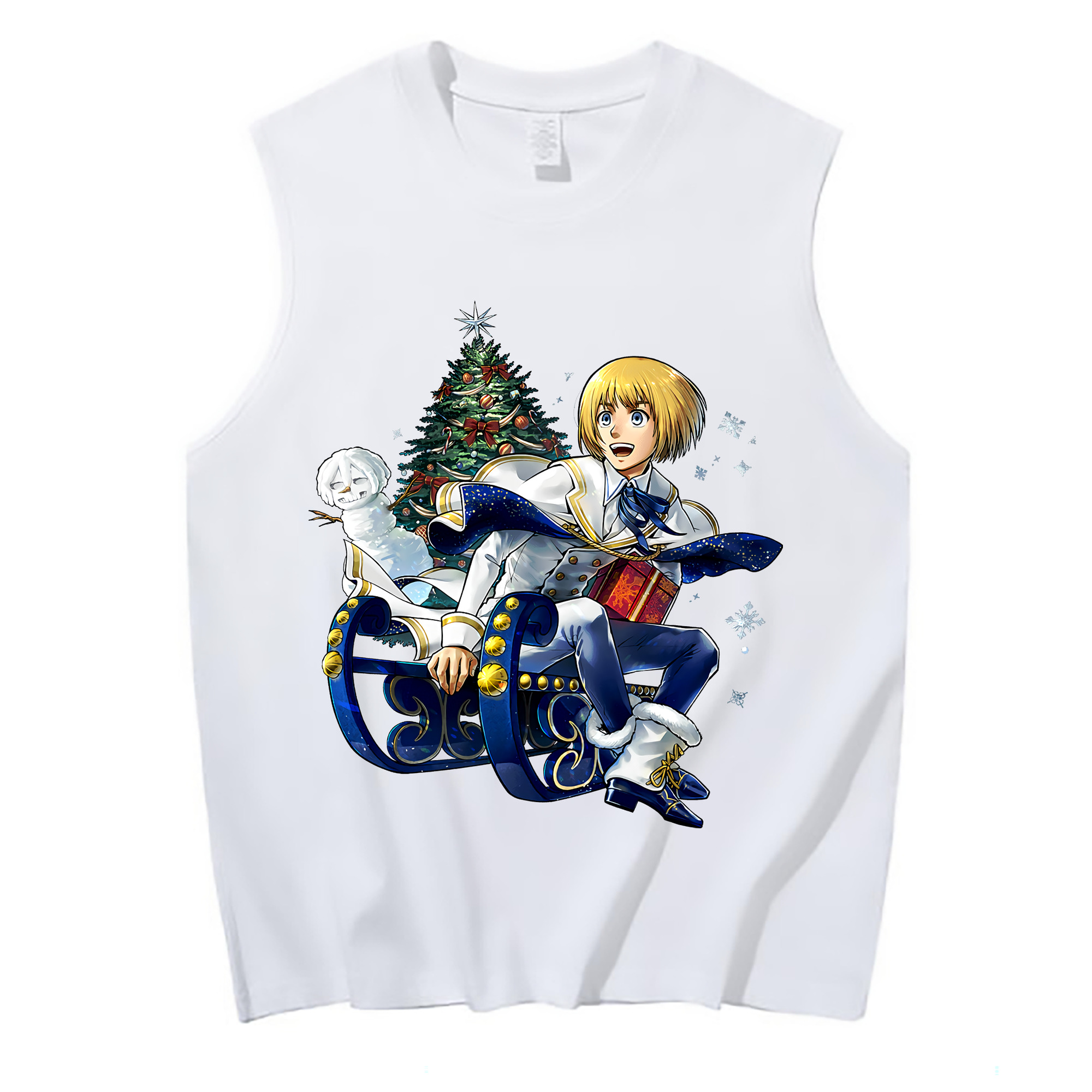 （画像用） 進撃の巨人 アルミン·アルレルト Attack on Titan Armin Arlert コットン100％タンクトップ（フロントプリント）