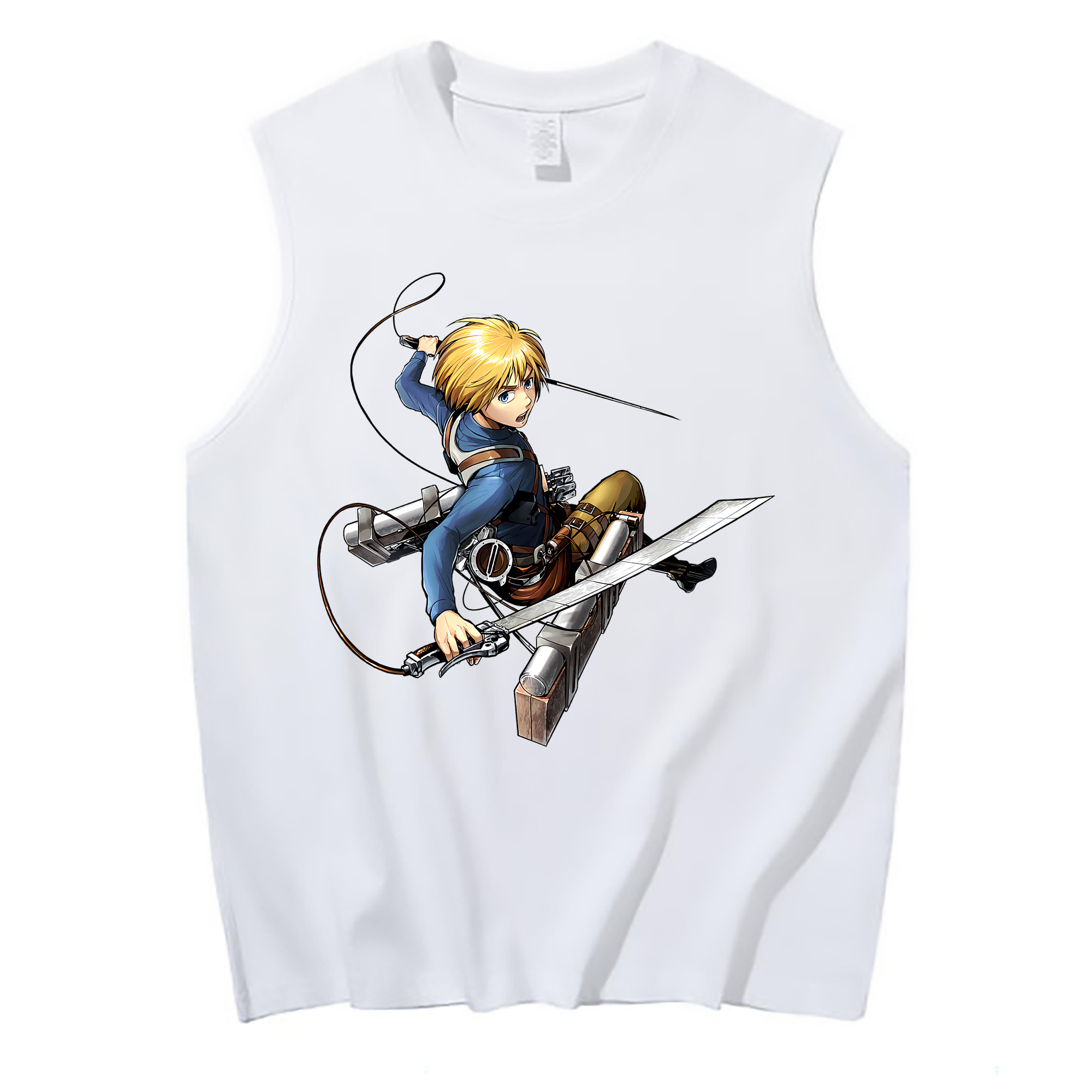 （画像用） 進撃の巨人 アルミン·アルレルト Attack on Titan Armin Arlert コットン100％タンクトップ（フロントプリント）