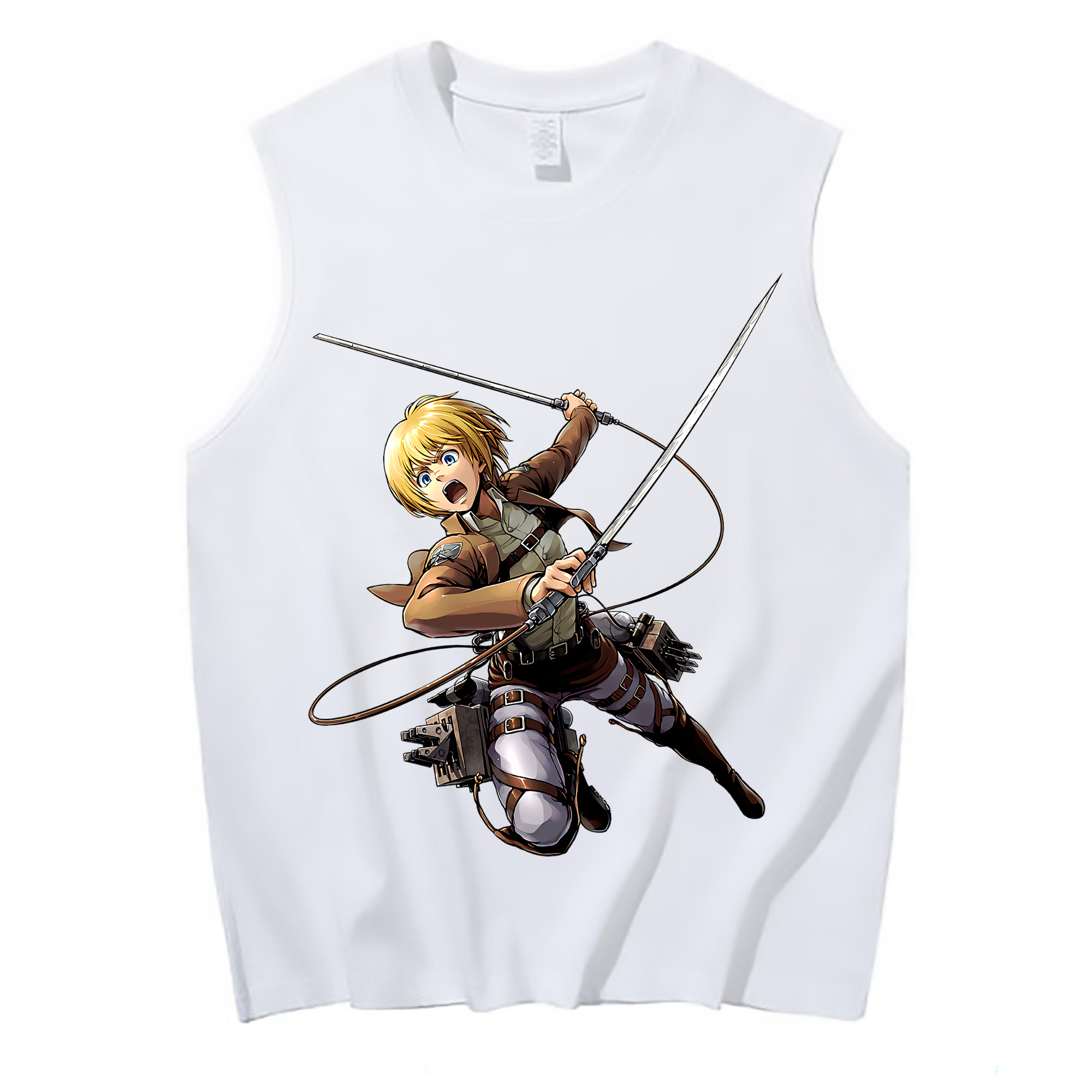 （画像用） 進撃の巨人 アルミン·アルレルト Attack on Titan Armin Arlert コットン100％タンクトップ（フロントプリント）