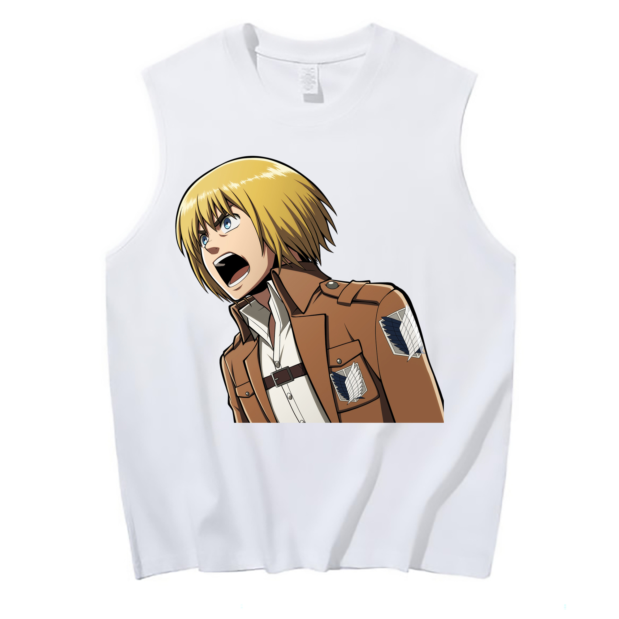（画像用） 進撃の巨人 アルミン·アルレルト Attack on Titan Armin Arlert コットン100％タンクトップ（フロントプリント）