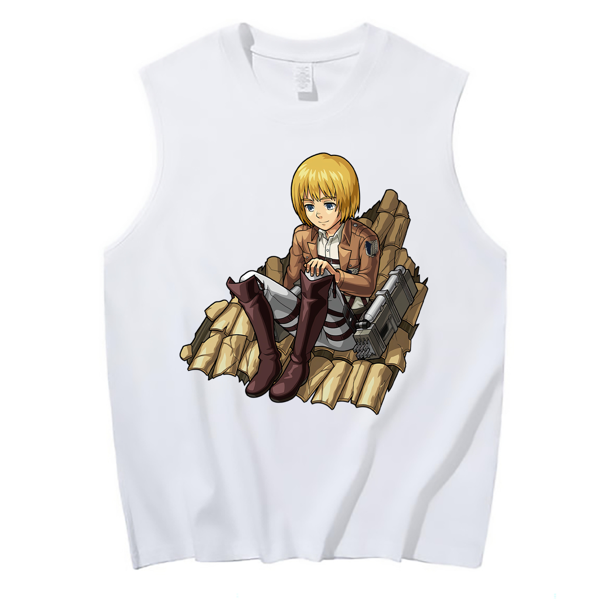 （画像用） 進撃の巨人 アルミン·アルレルト Attack on Titan Armin Arlert コットン100％タンクトップ（フロントプリント）