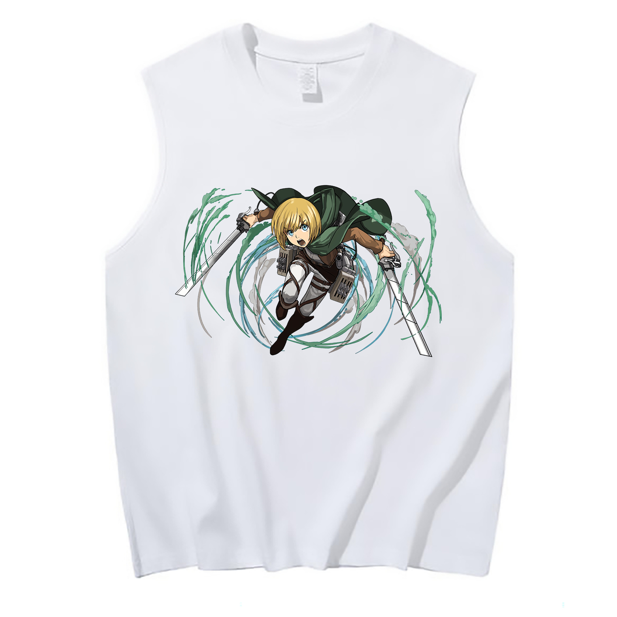 （画像用） 進撃の巨人 アルミン·アルレルト Attack on Titan Armin Arlert コットン100％タンクトップ（フロントプリント）