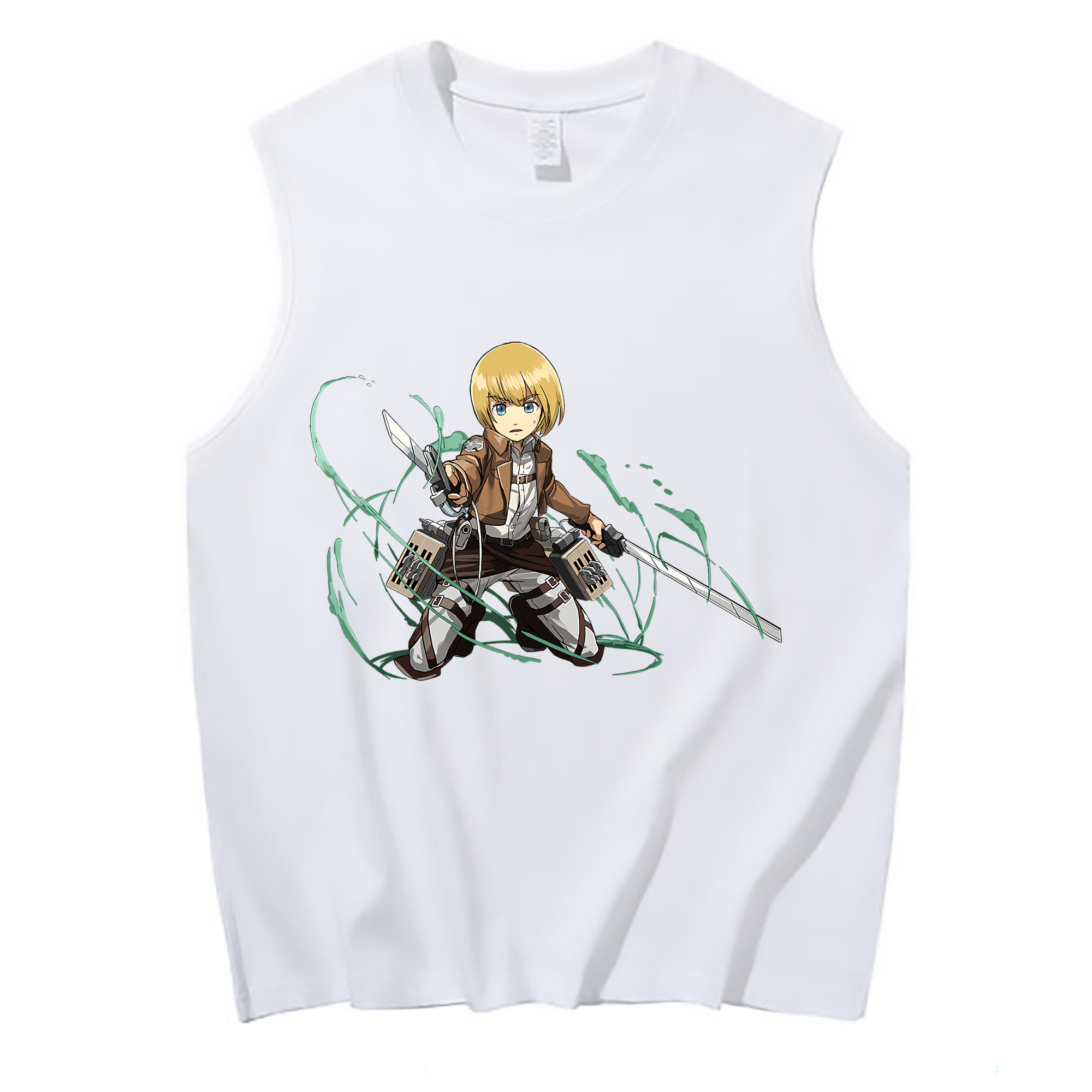 （画像用） 進撃の巨人 アルミン·アルレルト Attack on Titan Armin Arlert コットン100％タンクトップ（フロントプリント）