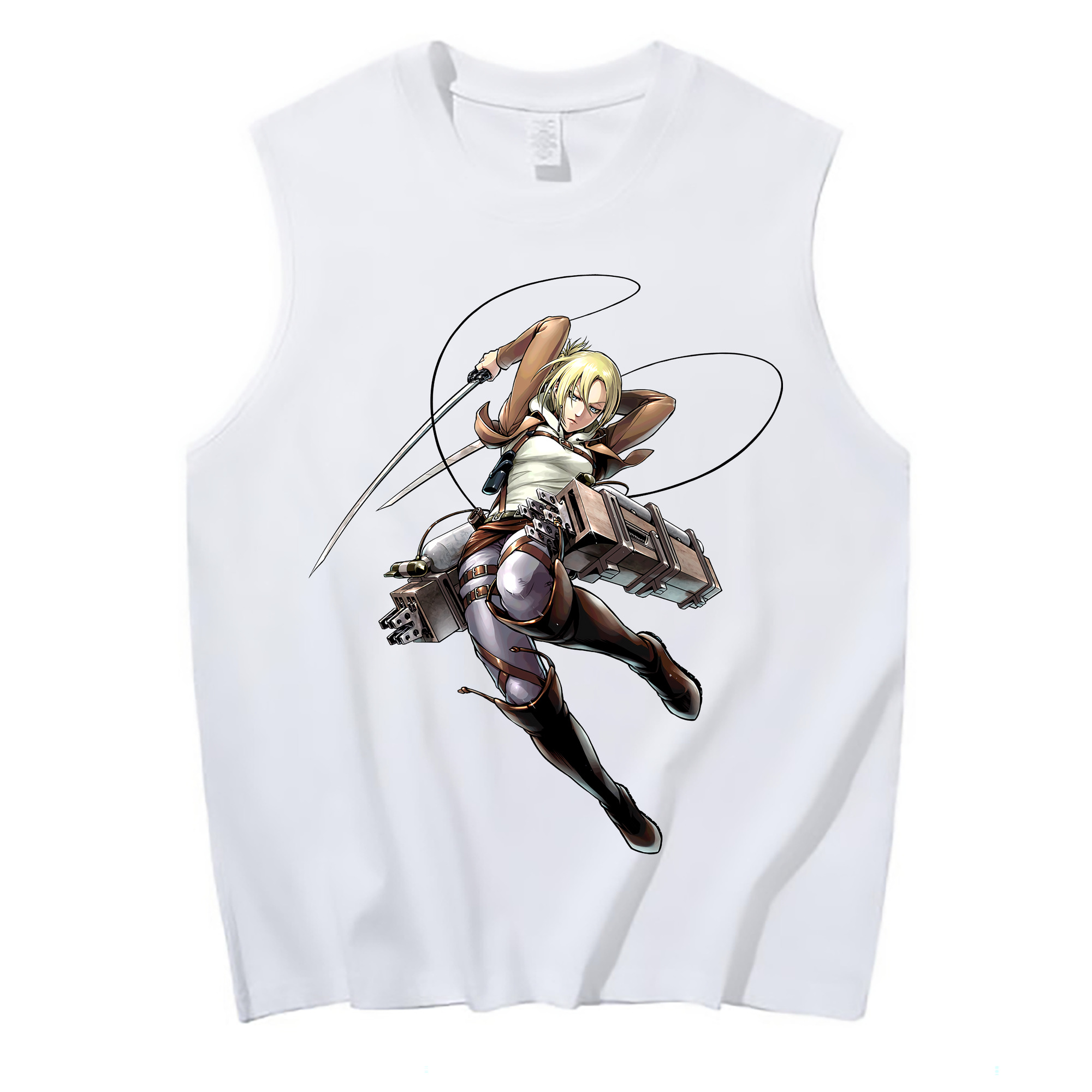 （画像用） 進撃の巨人 アニ・レオンハート Attack on Titan Annie Leonhart コットン100％タンクトップ（フロントプリント）