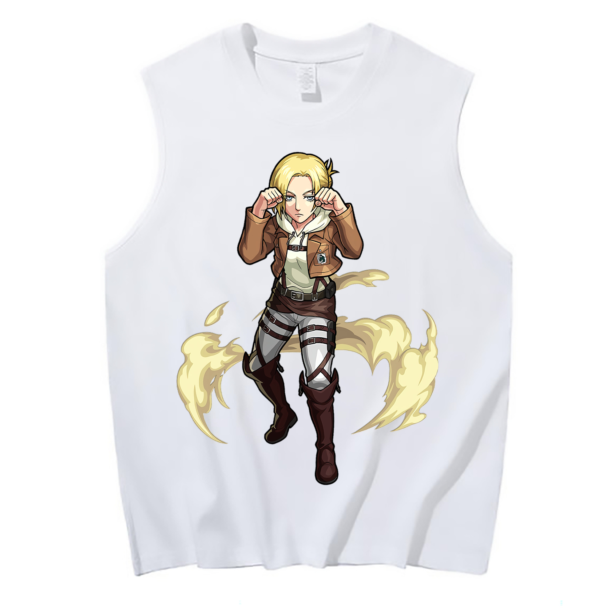（画像用） 進撃の巨人 アニ・レオンハート Attack on Titan Annie Leonhart コットン100％タンクトップ（フロントプリント）