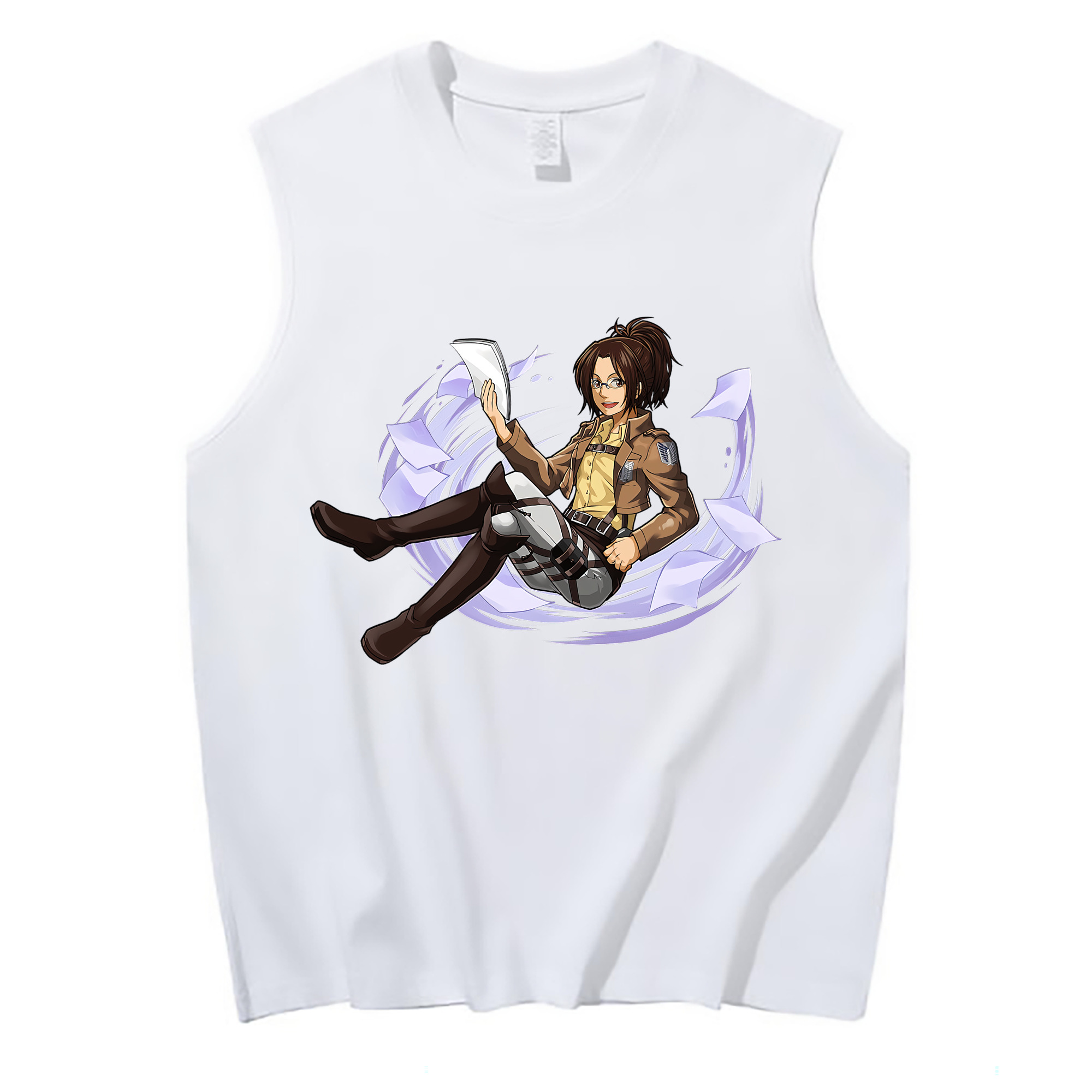 （画像用） 進撃の巨人 ハンジ·ゾエ Attack on Titan Hanji Zoe コットン100％タンクトップ（フロントプリント）