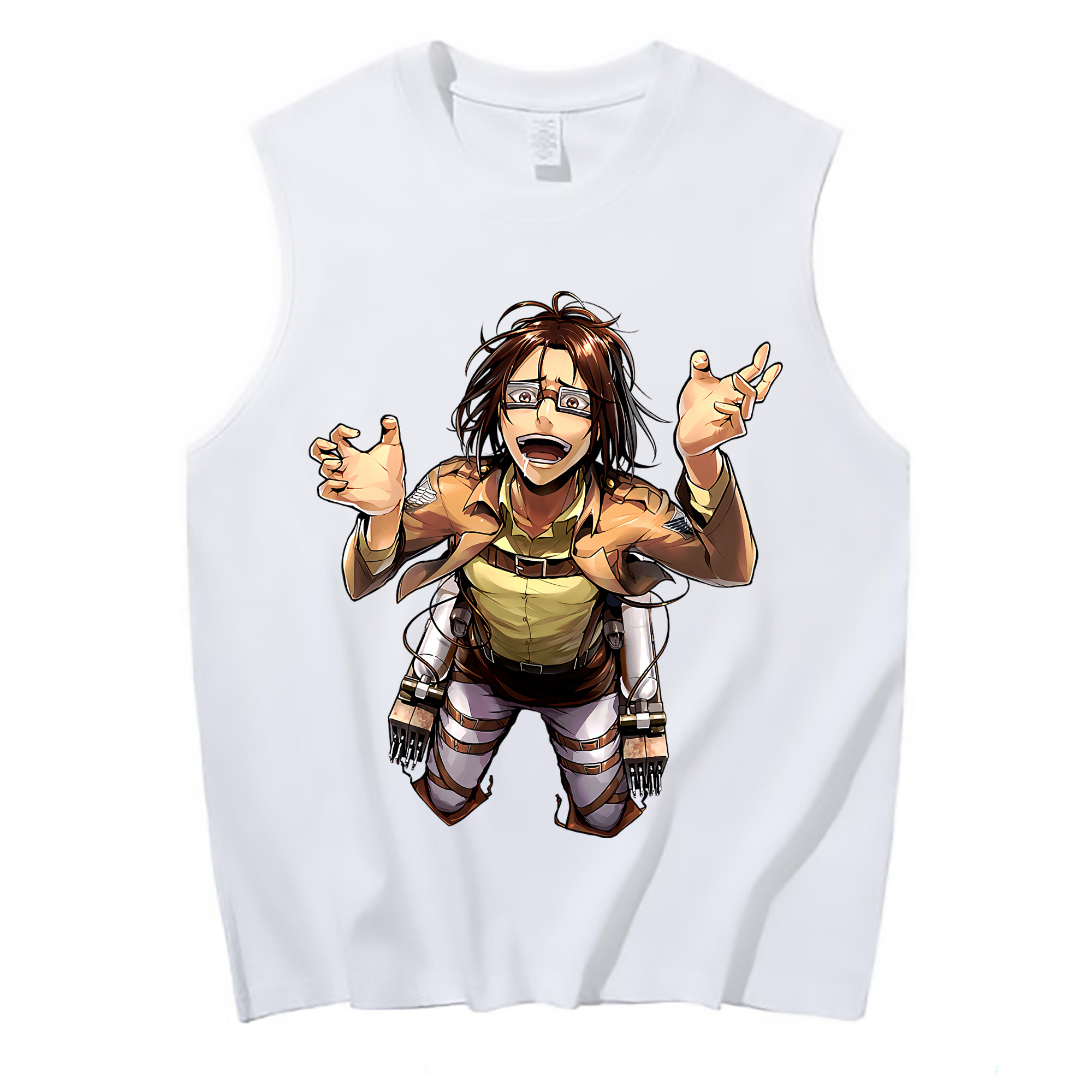 （画像用） 進撃の巨人 ハンジ·ゾエ Attack on Titan Hanji Zoe コットン100％タンクトップ（フロントプリント）