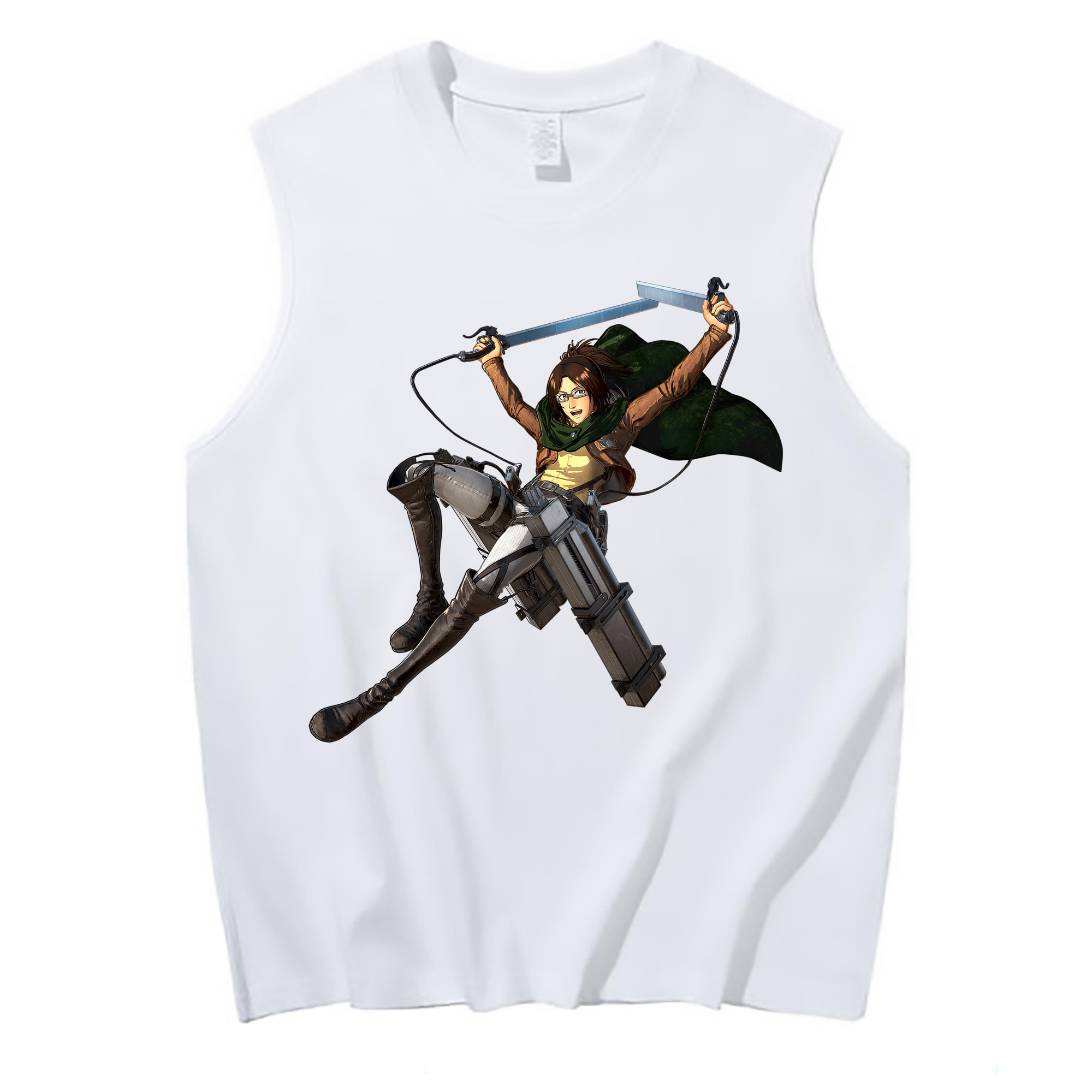 （画像用） 進撃の巨人 ハンジ·ゾエ Attack on Titan Hanji Zoe コットン100％タンクトップ（フロントプリント）