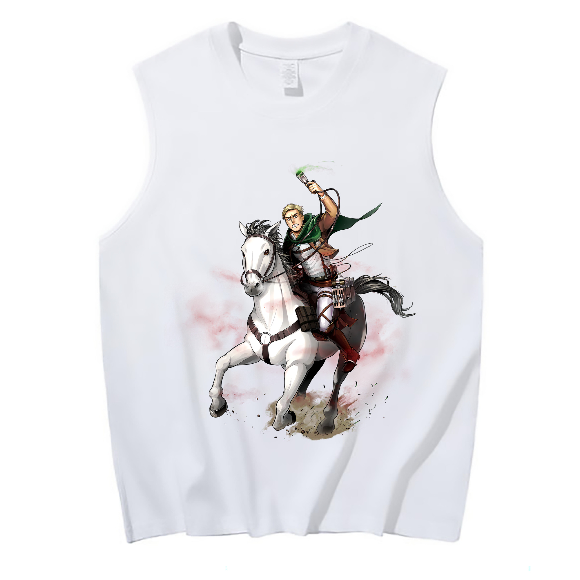 （画像用） 進撃の巨人 エルヴィン・スミス Attack on Titan Erwin Smith コットン100％タンクトップ（フロントプリント）