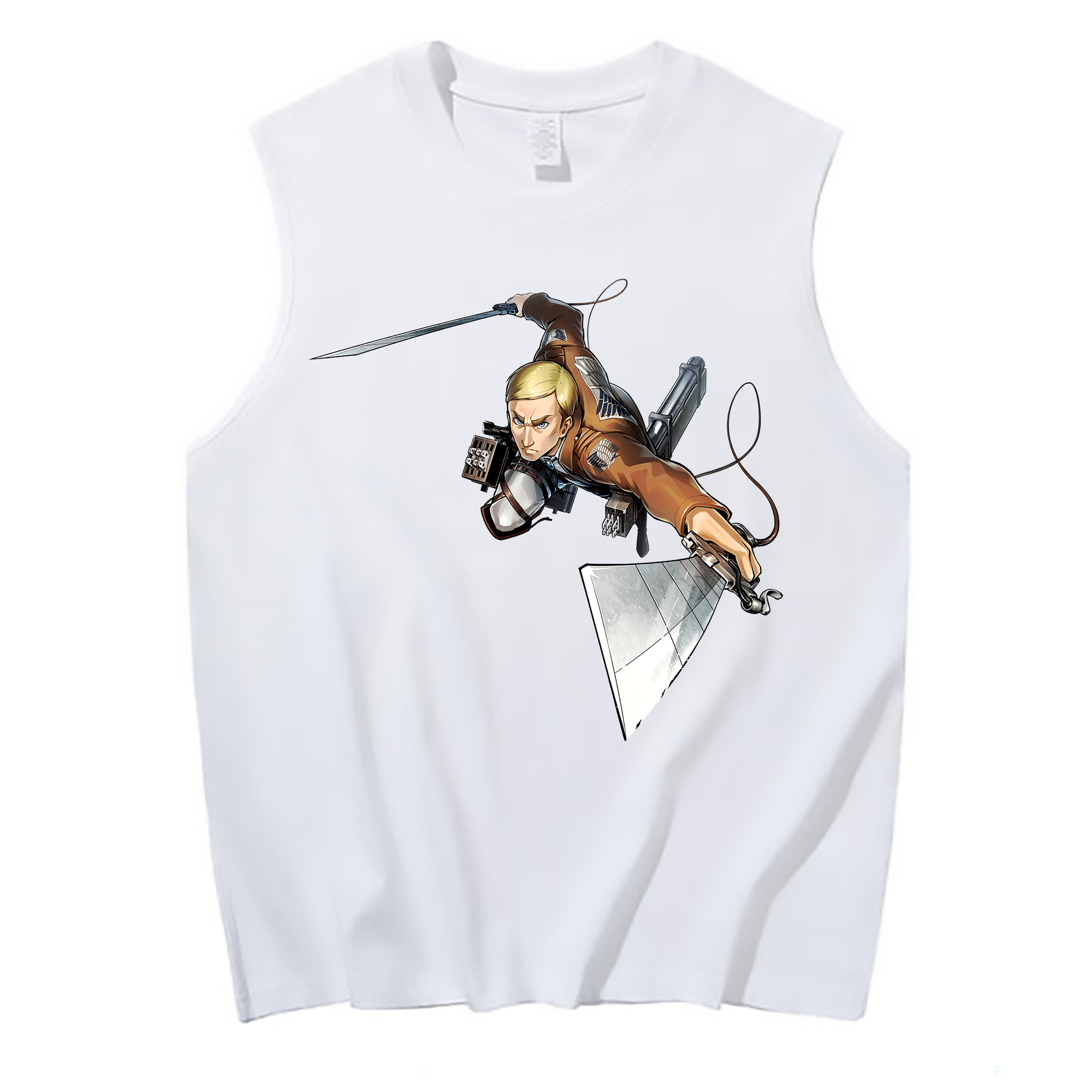 （画像用） 進撃の巨人 エルヴィン・スミス Attack on Titan Erwin Smith コットン100％タンクトップ（フロントプリント）