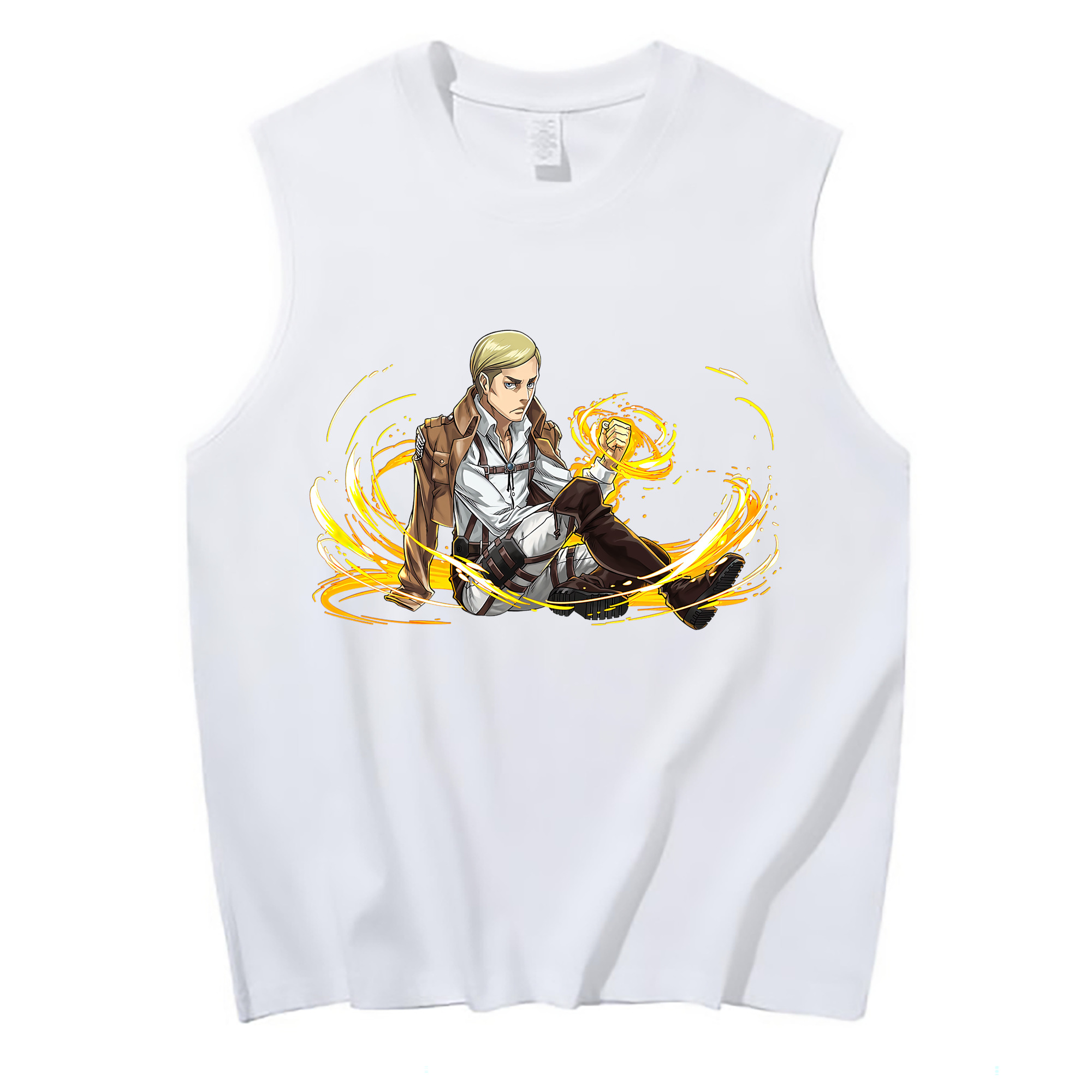（画像用） 進撃の巨人 エルヴィン・スミス Attack on Titan Erwin Smith コットン100％タンクトップ（フロントプリント）