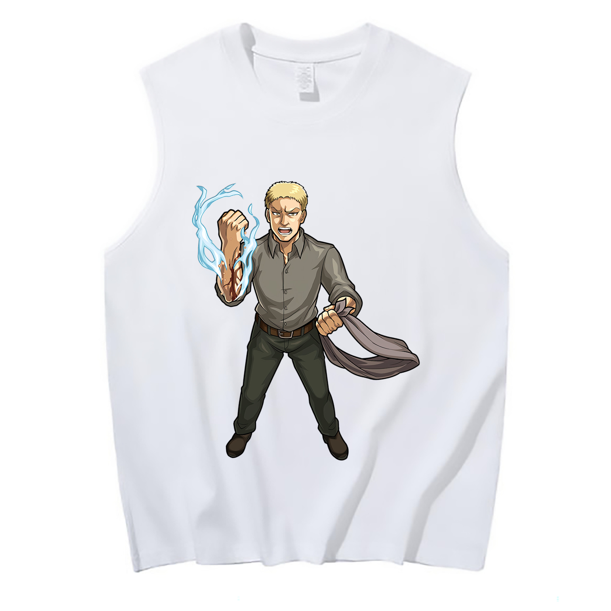 （画像用） 進撃の巨人 ライナー・ブラウン Attack on Titan Reiner Braun コットン100％タンクトップ（フロントプリント）