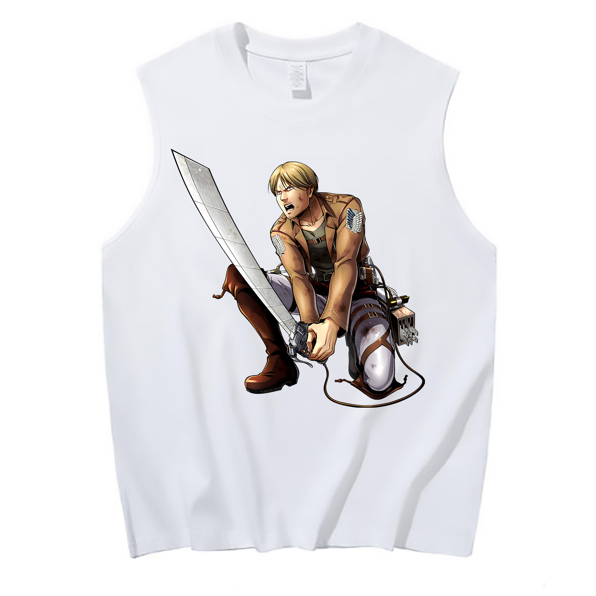 （画像用） 進撃の巨人 ミケ·ザカリアス Attack on Titan Mike Zakarius コットン100％タンクトップ（フロントプリント）