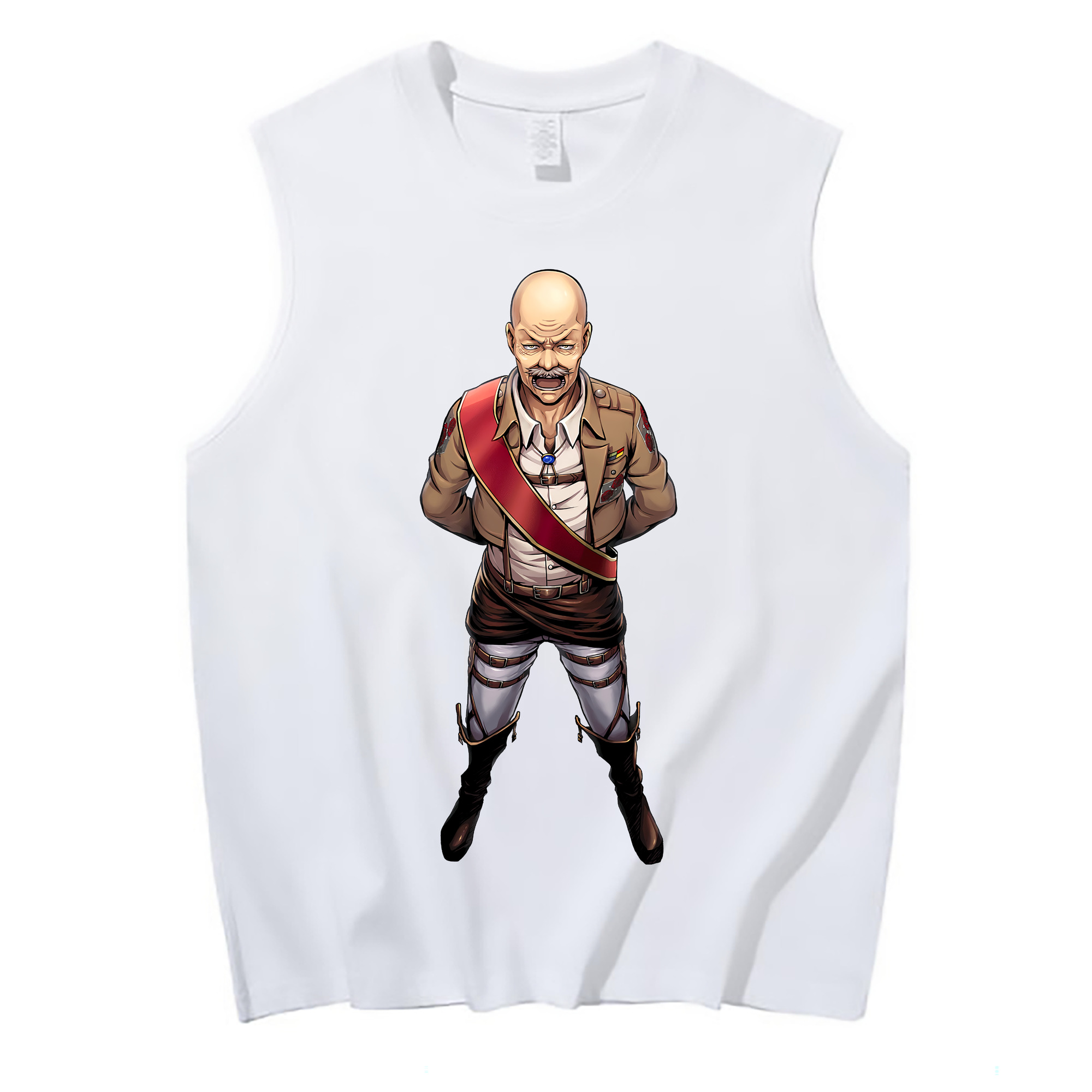 （画像用） 進撃の巨人 ドット·ピクシス Attack on Titan Dot Pixis コットン100％タンクトップ（フロントプリント）
